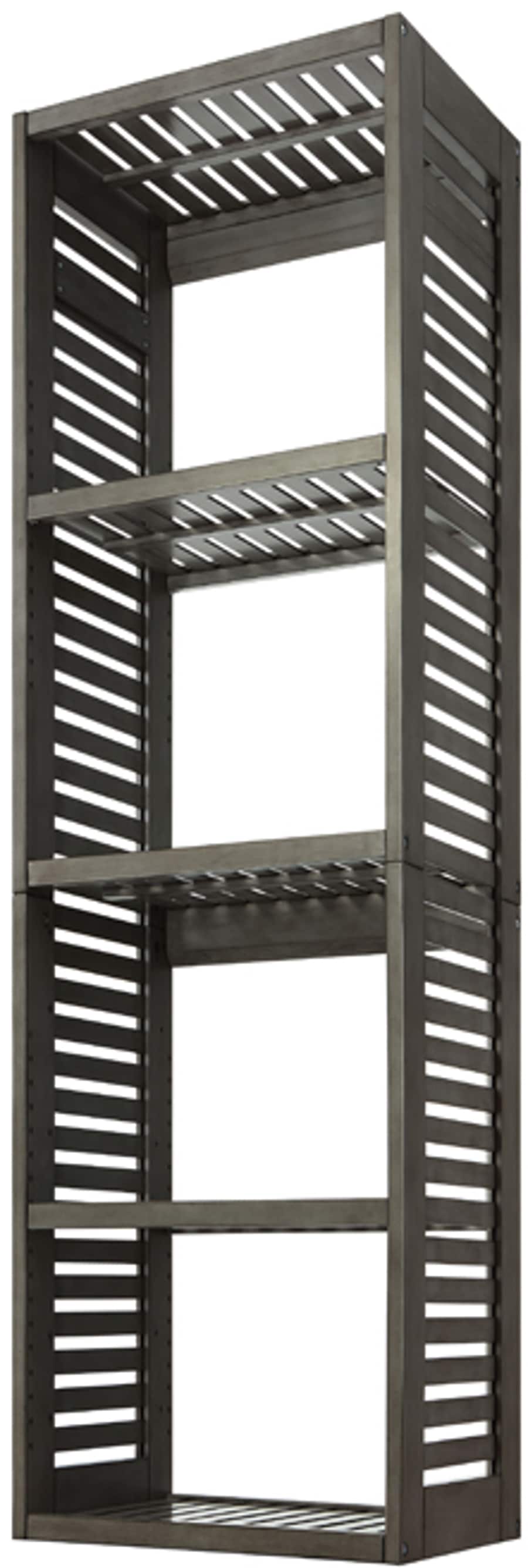 allen + roth WSWS-VWU1G 24-in W x 16-in D x 76-in H Antique Gray Ventilated Wood closet tower (With 3 Shelves)