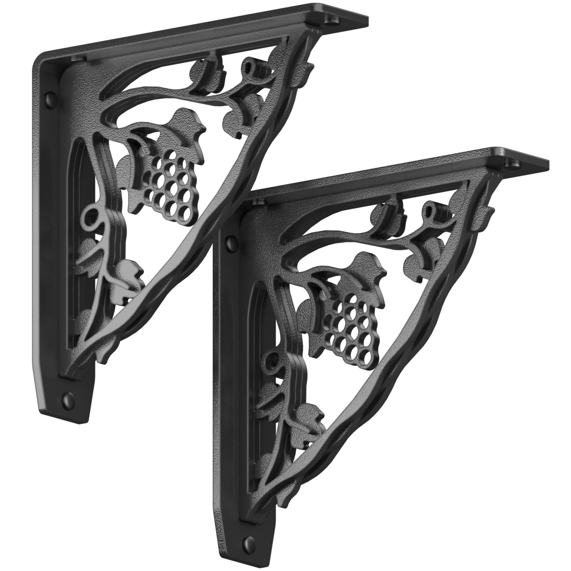 STARBY SB-MADEIRA-8 8-in L x 2-in W x 8-in D Heavy Duty Black Shelf Bracket (2-Pack)