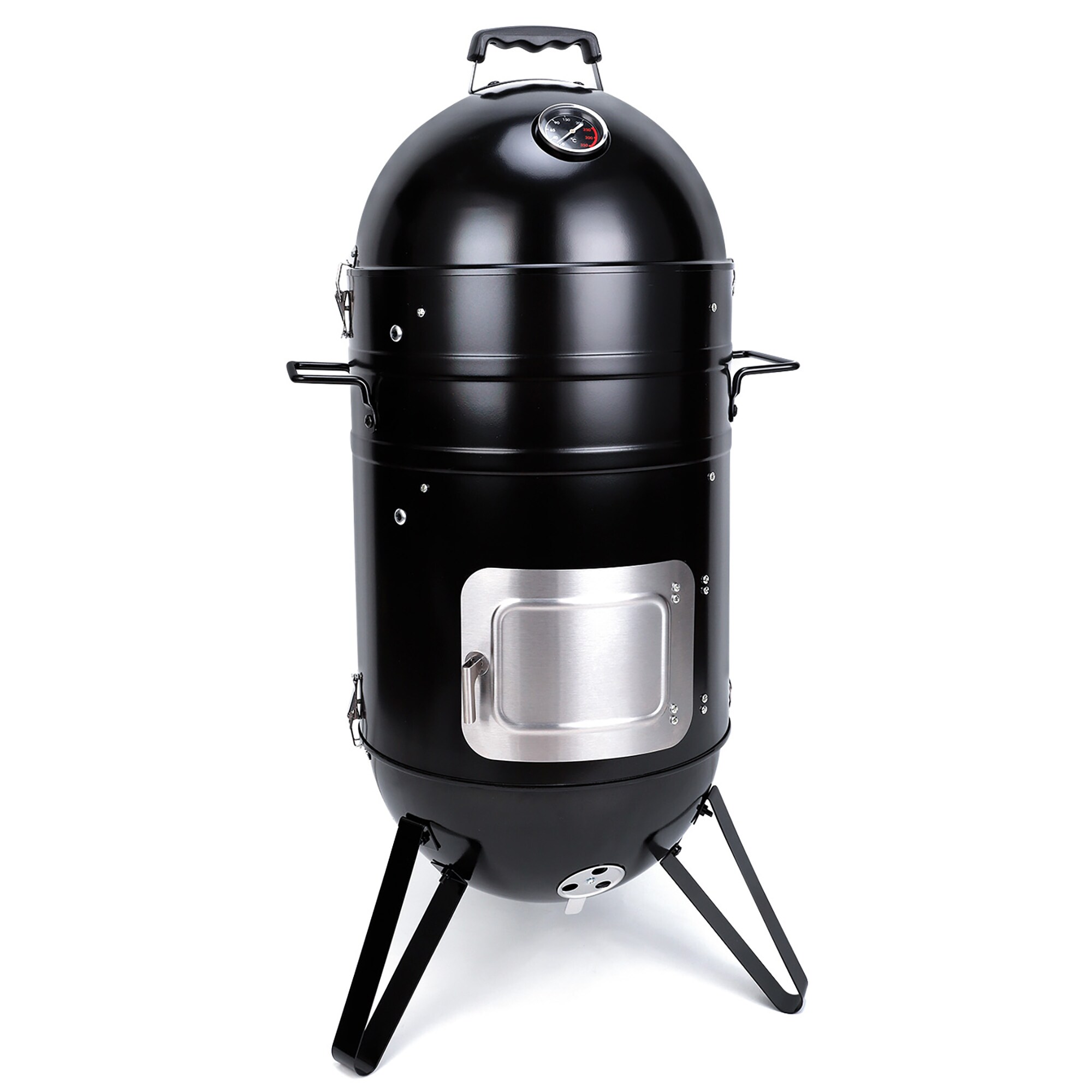 Clihome Charcoal smokers 342-Sq in Black Vertical Charcoal Smoker