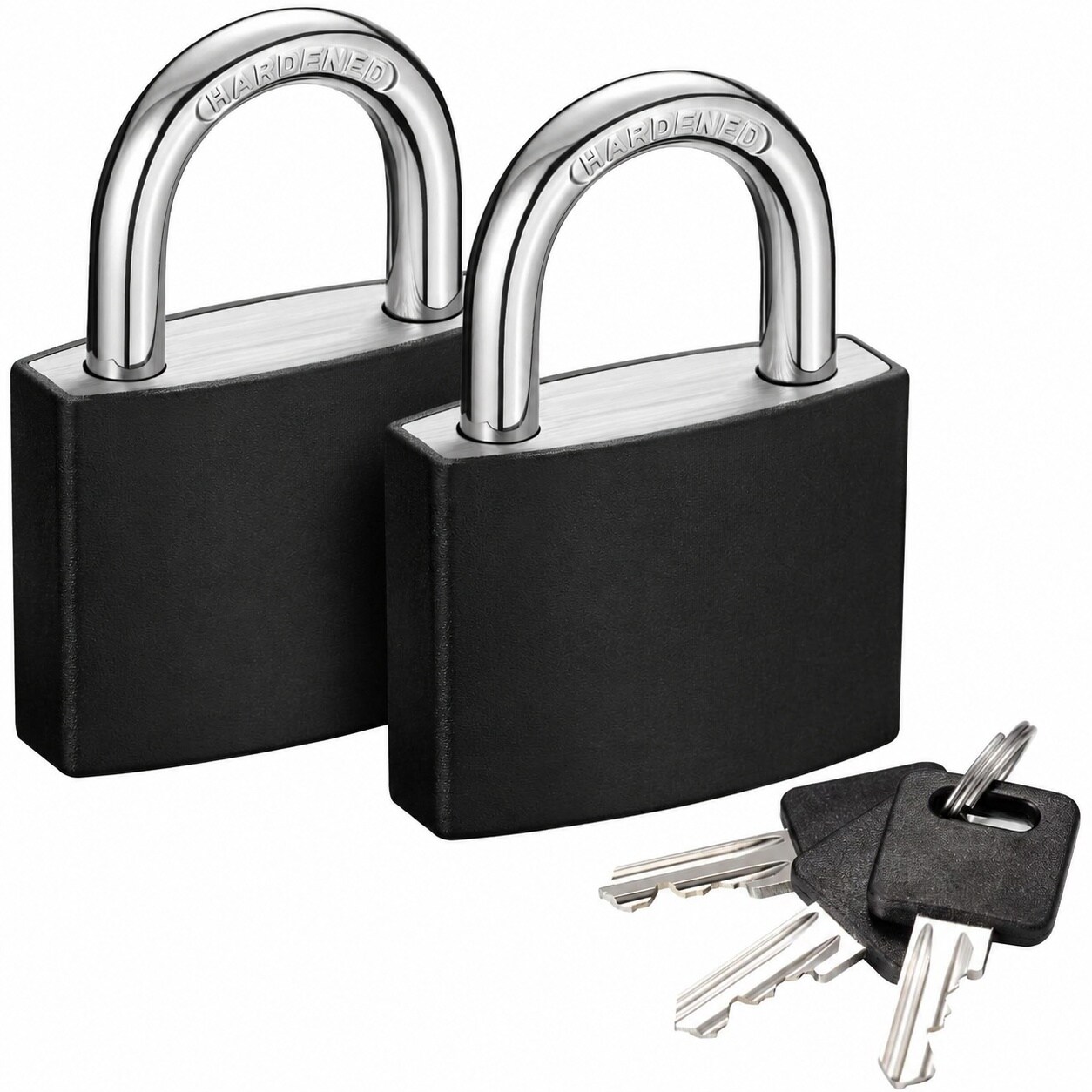 Linder Group Inc Keyed padlock 2 pack aluminum body with 3 keys alike 1 point 1 inch small rust resistant lock for gate fence shed toolbox school gym locker #L3ZE3KHC