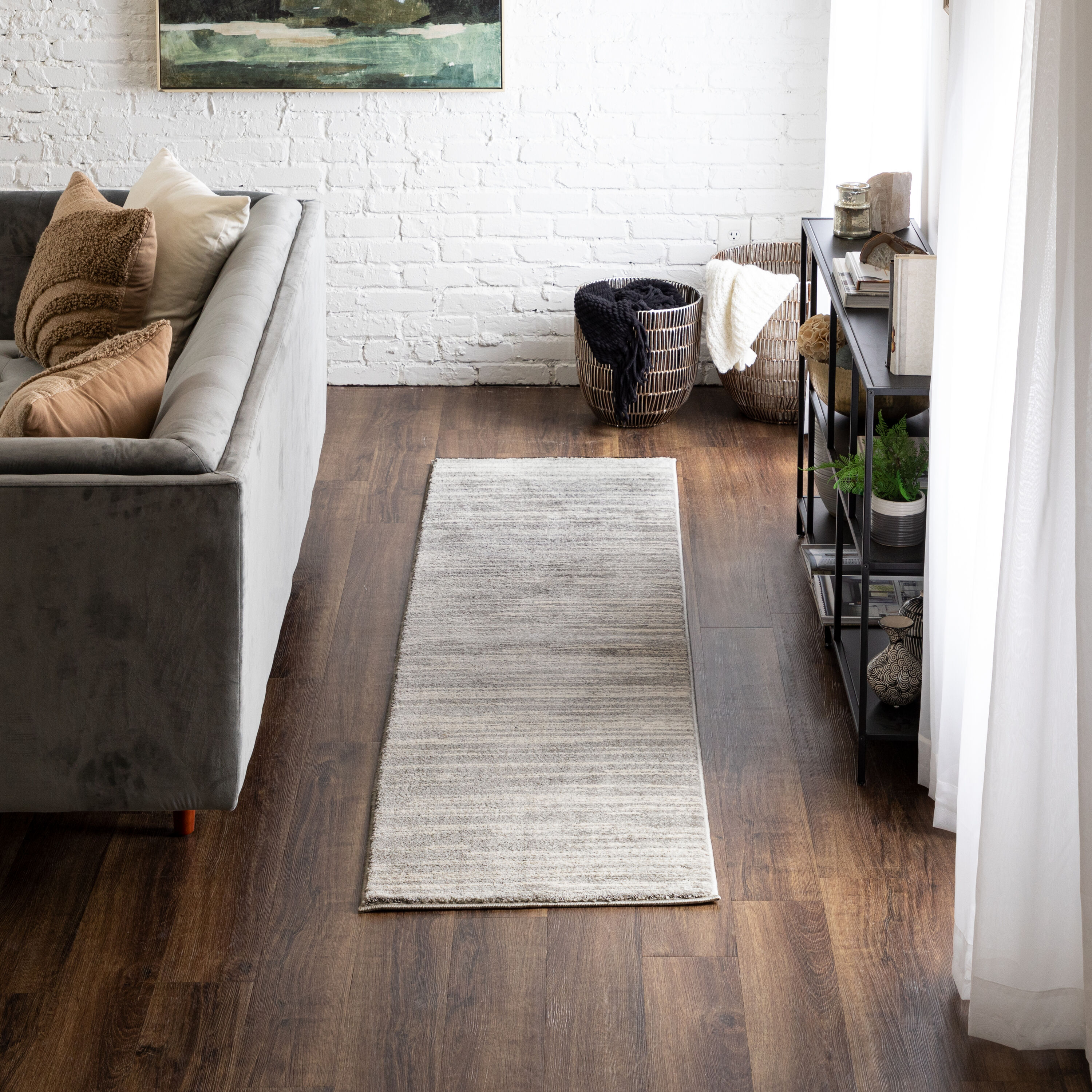 Origin 21 R1305 131 235090 Tranquil Drift 2 x 8 (ft) Polypropylene Gray Rectangular Indoor Runner rug