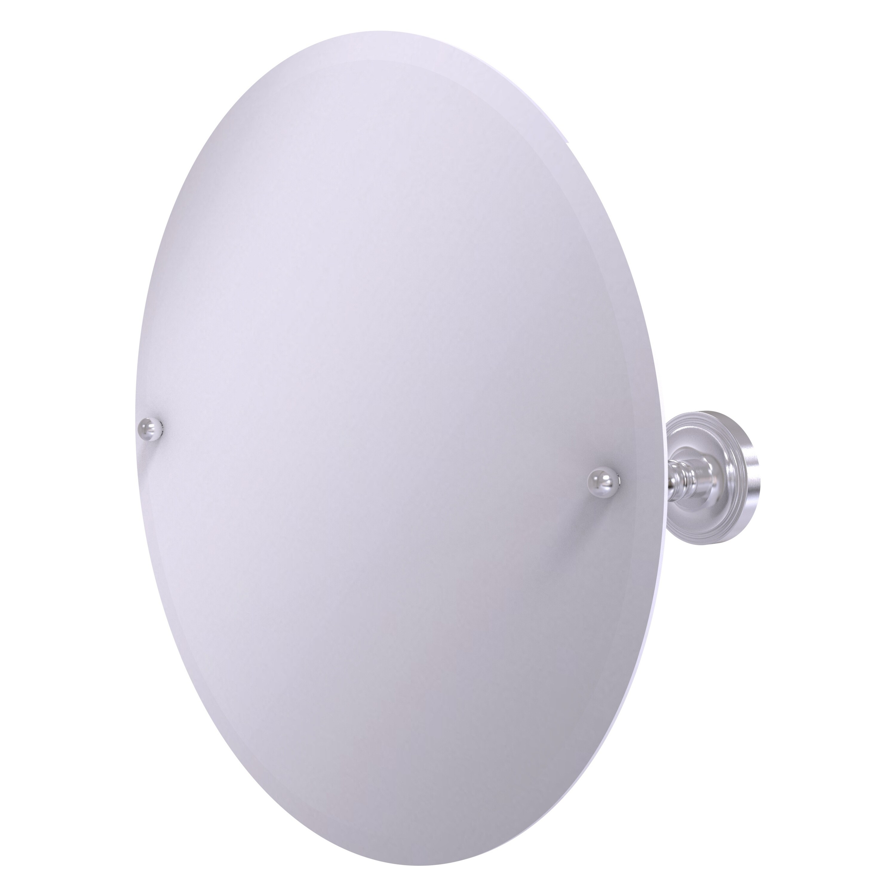Allied Brass PR-90-SCH Prestige Regal 22-Inches x 22-Inches Beveled Frameless Round Tilting Bathroom Vanity Mirror ( Satin Chrome )