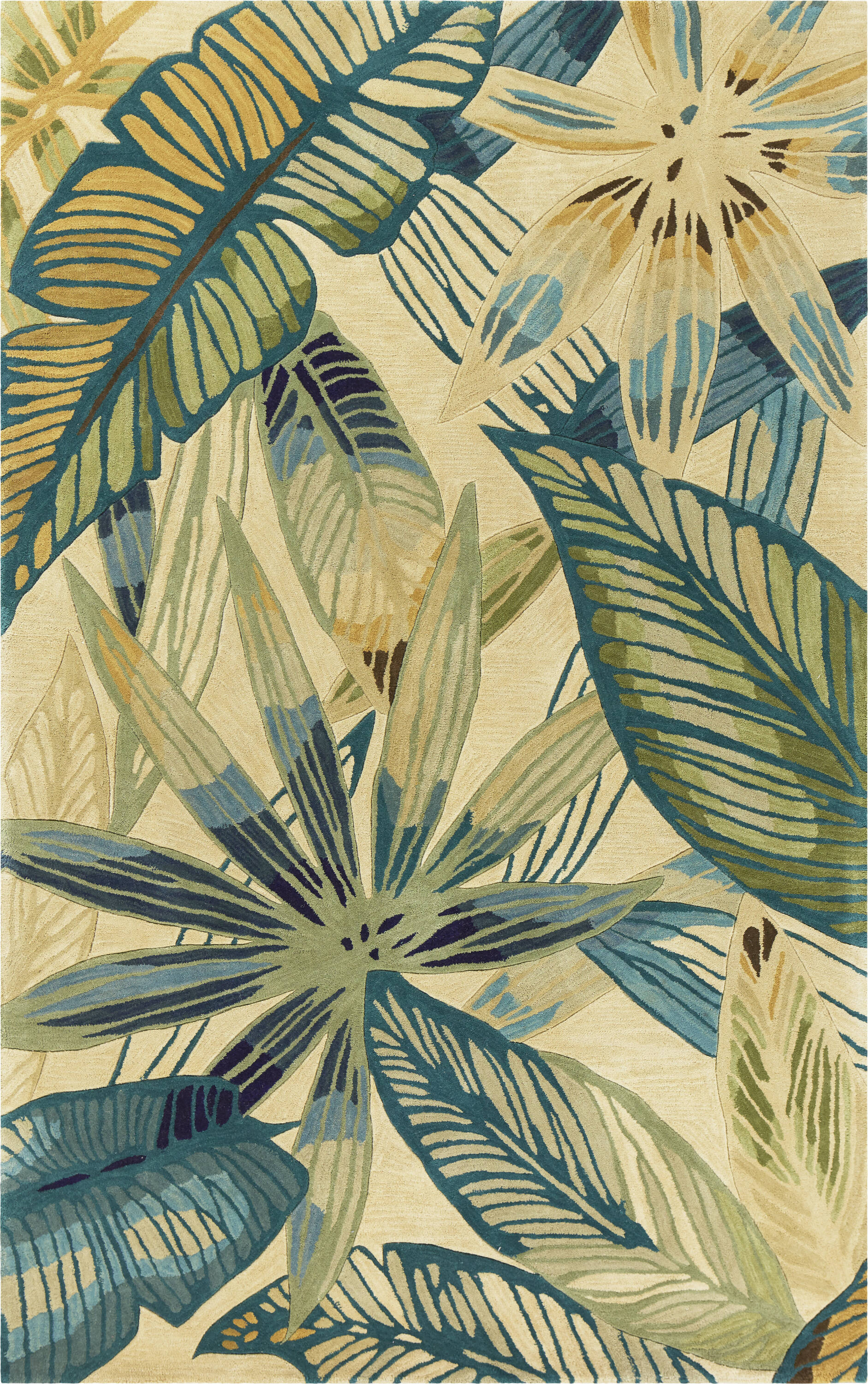 Everyday Woven EVE315456X56RO 5 x 5 (ft) Tufted Wool Ivory Round Indoor Floral/Botanical Tropical Area rug