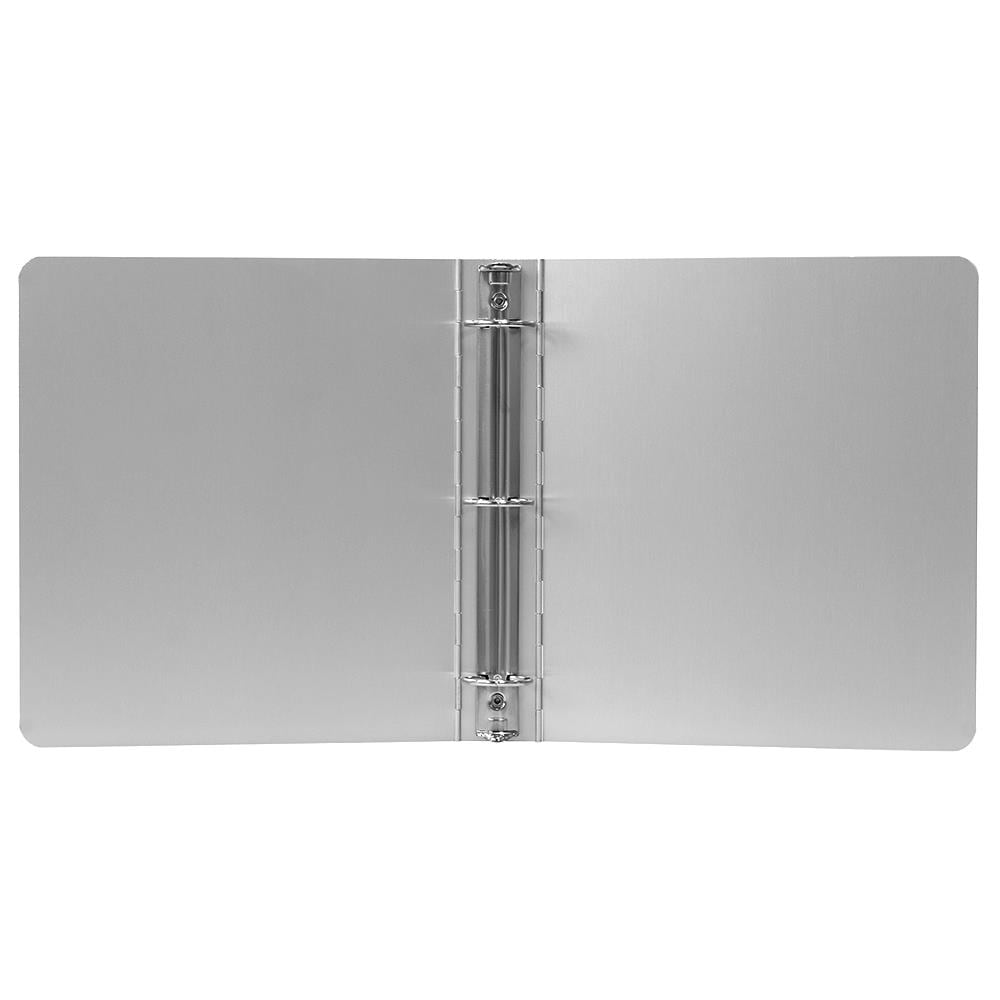 JAM Paper 1.5-in Aluminum Binder - Silver, Holds 250 Sheets, Durable ...