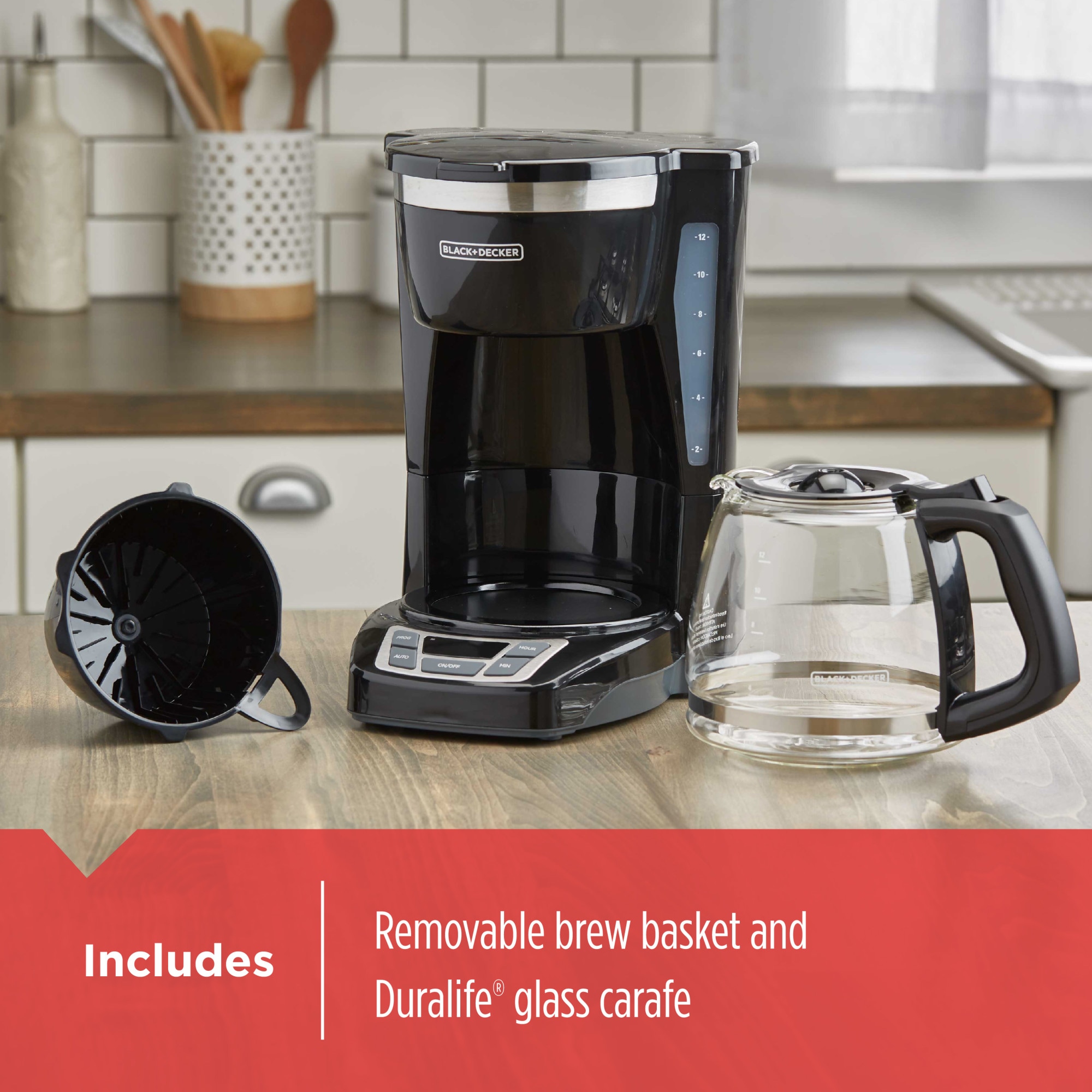 BLACK+DECKER 12-Cup Programmable Drip Coffee Maker in Black 985118634M -  The Home Depot