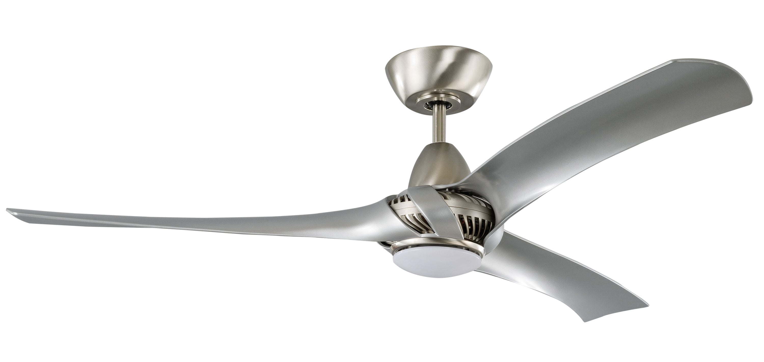 Craftmade GEN52BNK3 Genesis 52-Inches Brushed Polished Nickel with Brushed Nickel Blades Indoor Downrod or flush mount Standard Ceiling Fan With Light and Remote ( 3 -Blade)