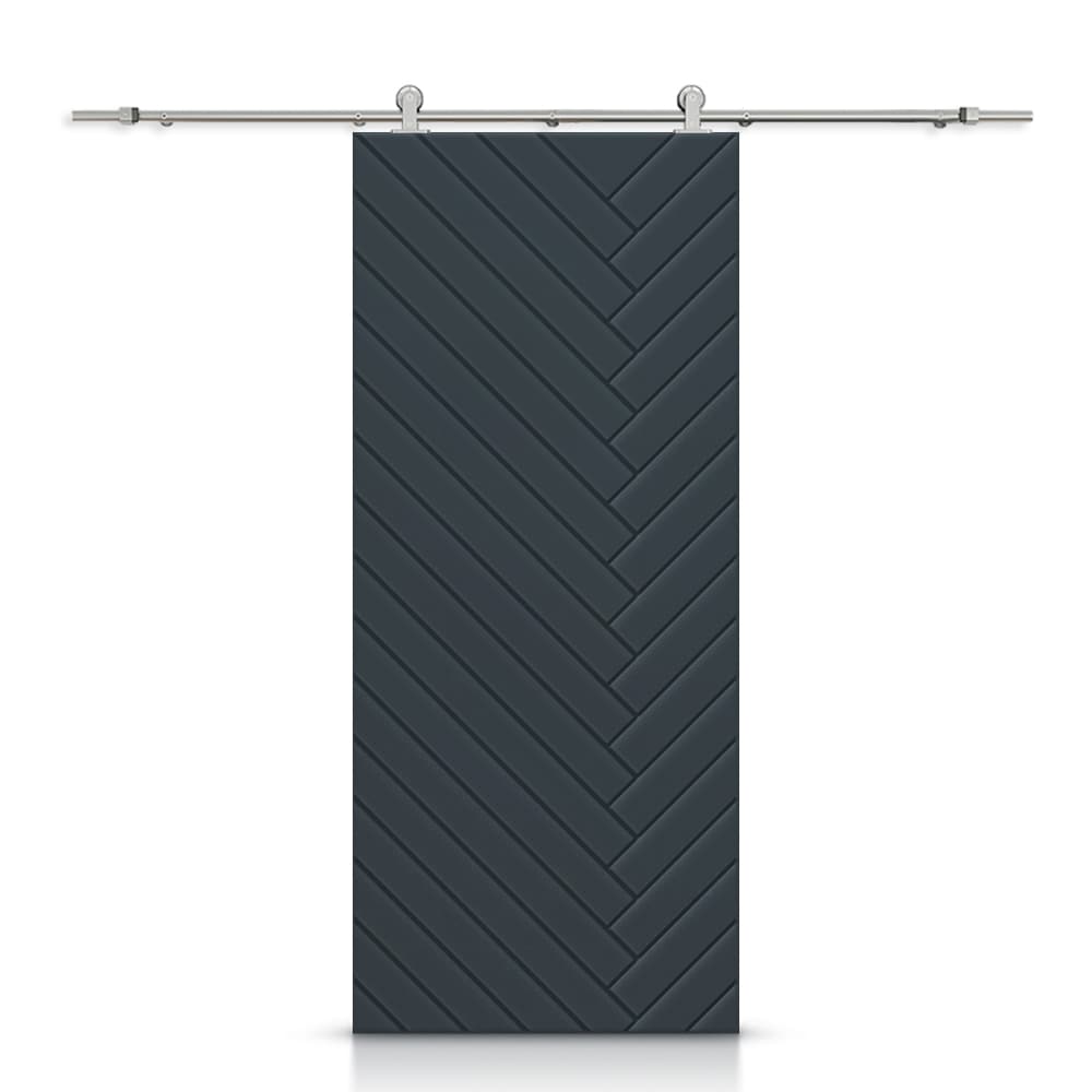 CALHOME SS79+MD-225-80X36-G 36-in x 80-in Charcoal Gray MDF Hollow core Single Barn Door (Hardware Included)
