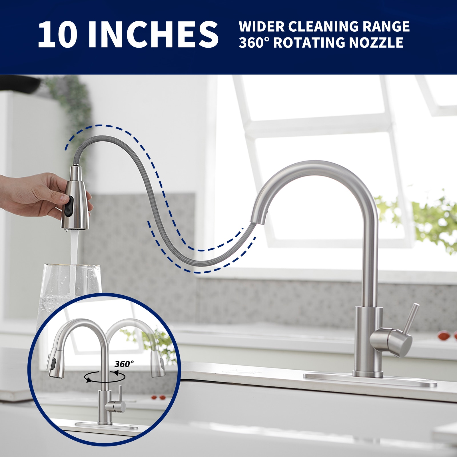 Brushed Nickel Single Handle Pull-Out Spray Kitchen Faucet