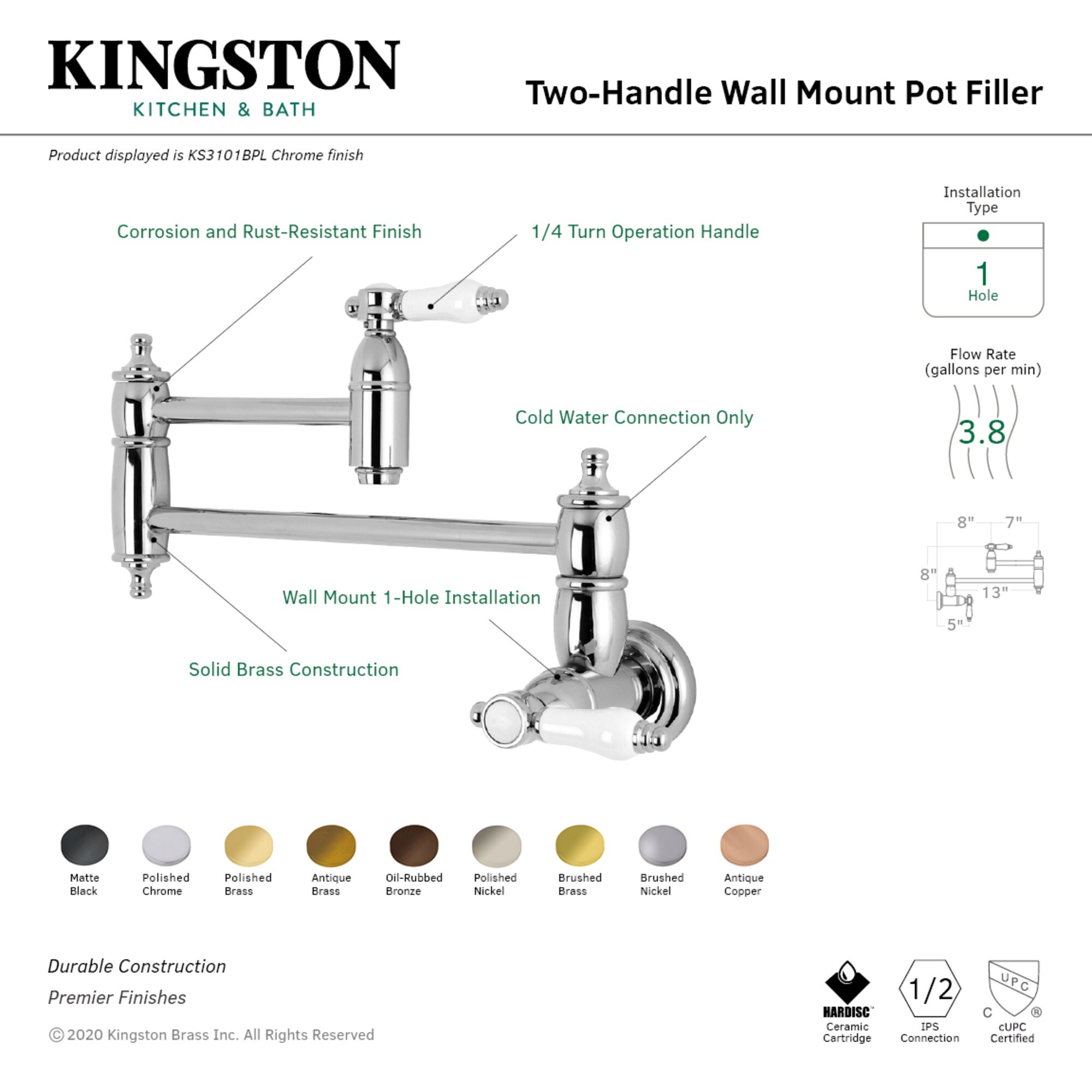 Kingston Brass WLKS310BPLAC Kitchen-Faucets - View #3