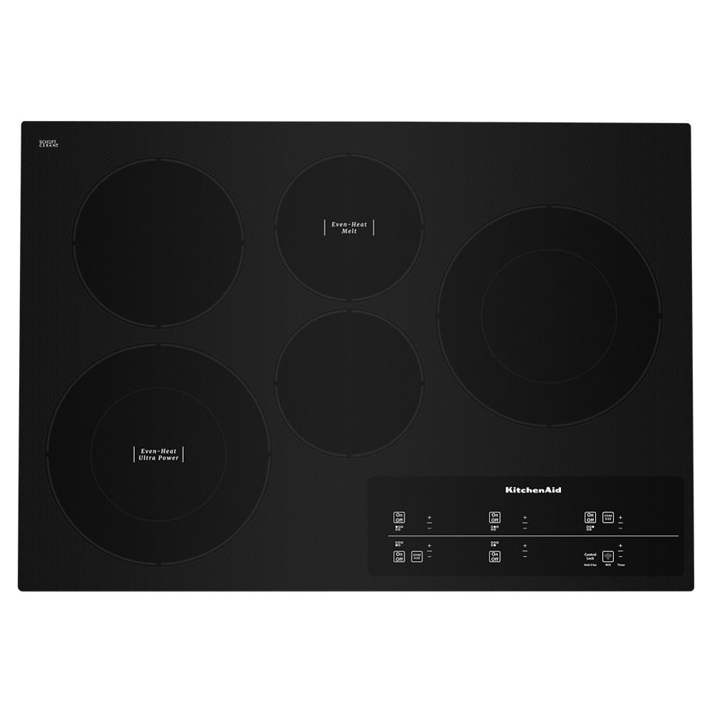 KitchenAid KCES950HBL 30-in 5 Elements Smooth Surface (Radiant) Black Electric Cooktop