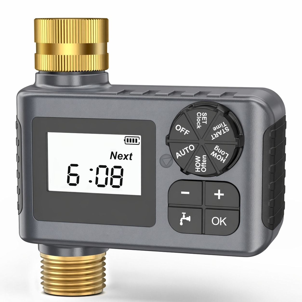 Anqtovp  Water Timer Brass Inlet and Outlet Outdoor Garden Hose Timer Rain Delay Manual Auto Modes Drip Irrigation Controller System for Lawn