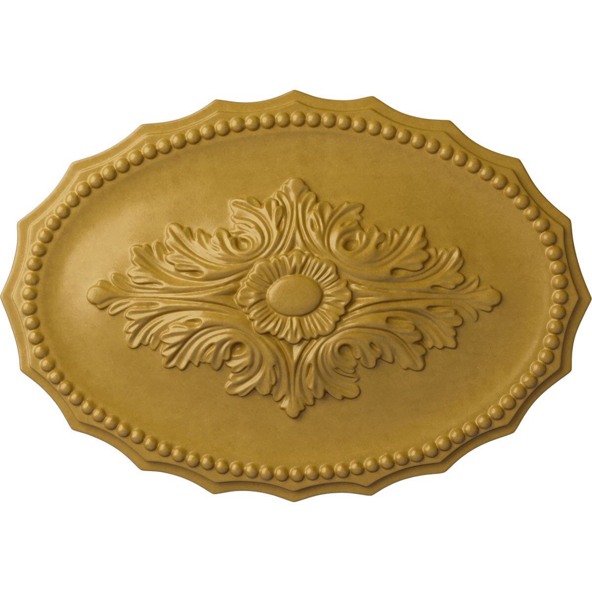 Ekena Millwork CM16OXIGS Oxford 11.75-in W x 16.5-in L Painted Iridescent Gold Polyurethane Whole Ceiling Medallion
