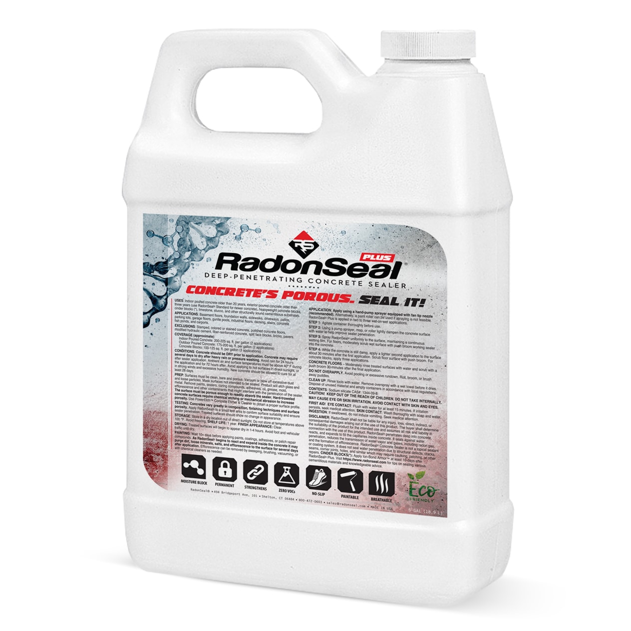 RadonSeal 111 PLUS Clear Water-based Flat Ready-to-use Concrete Sealer