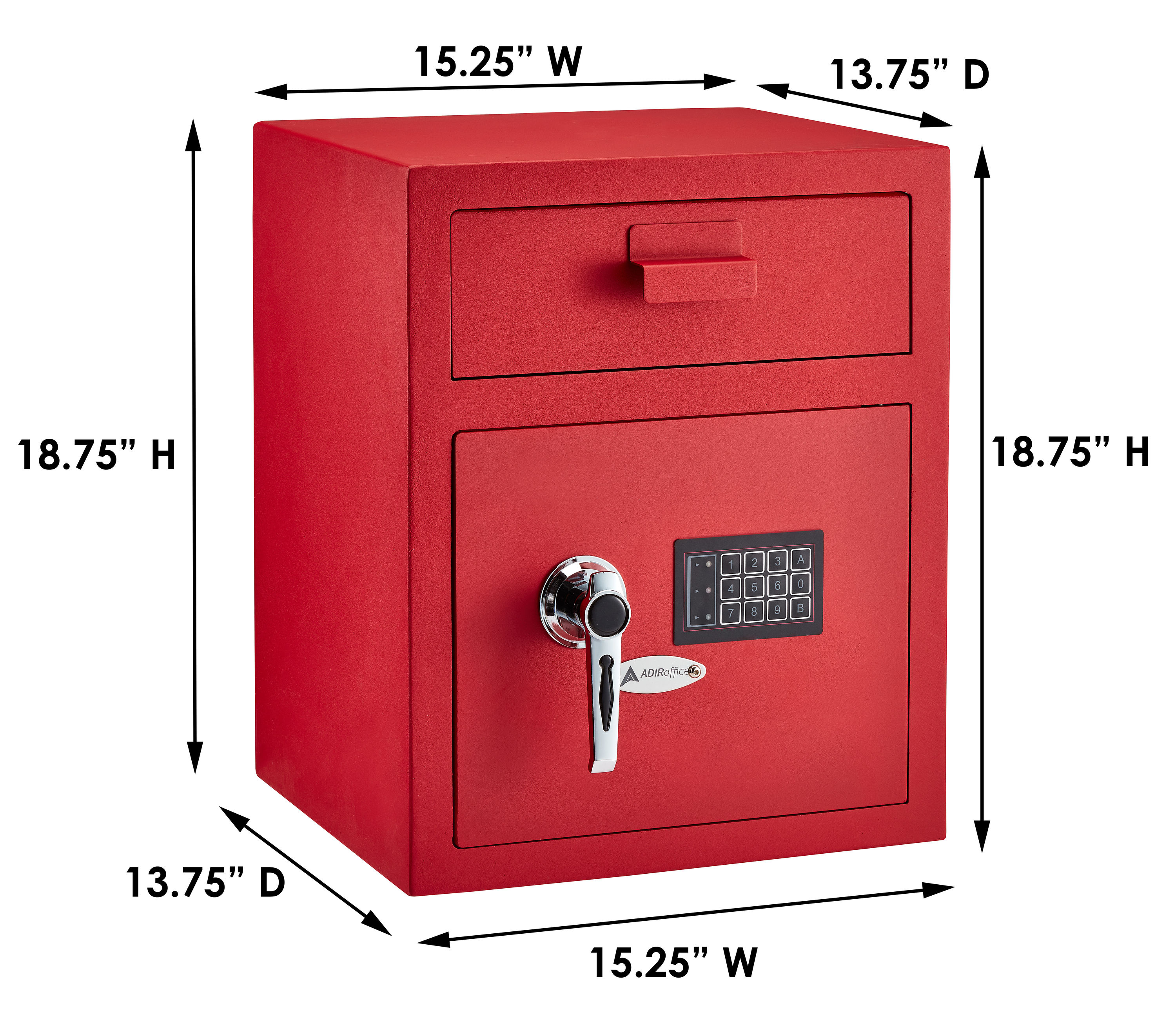 AdirOffice 670-200-RED Floor-Wall-Safes - View #6