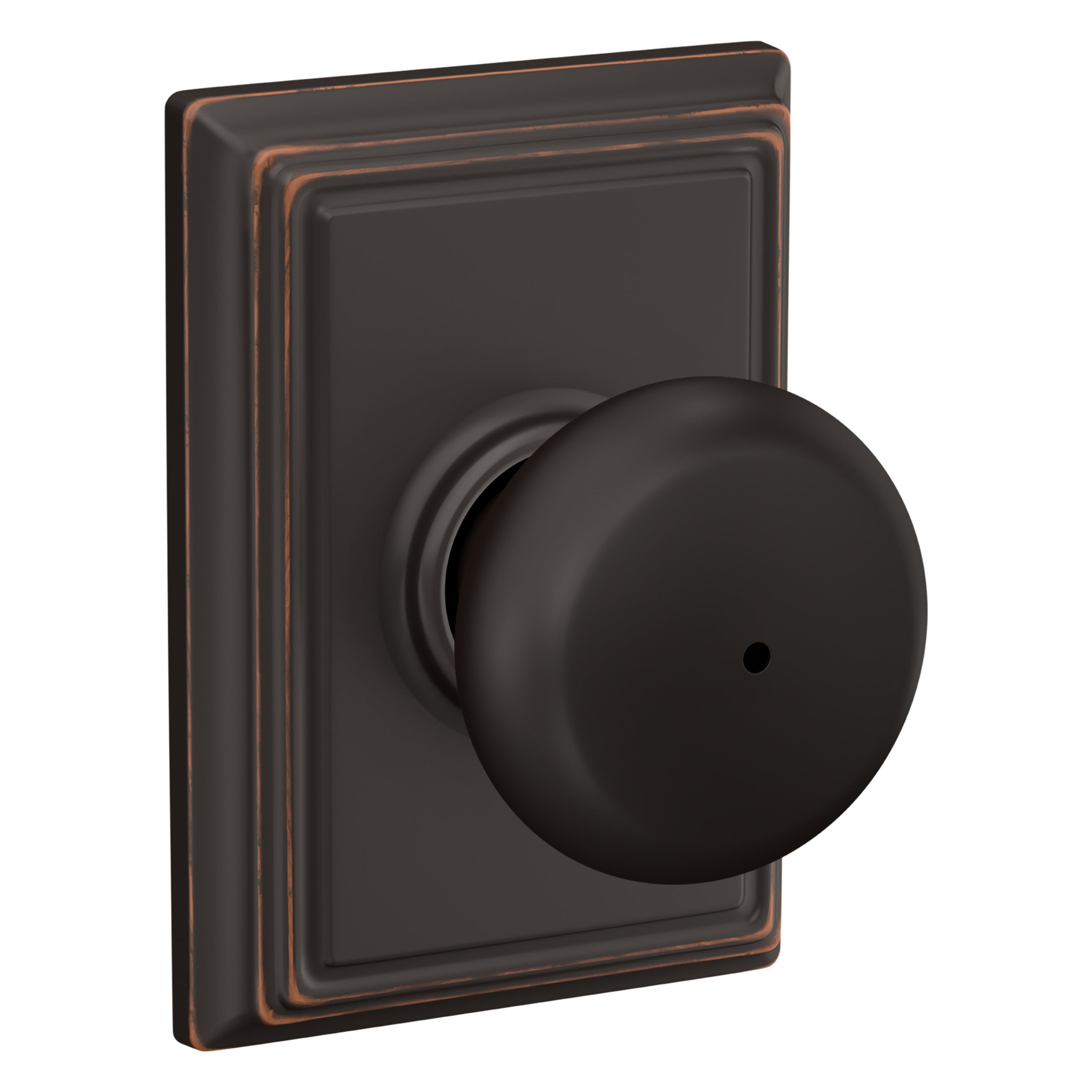 Schlage Plymouth-Addison Aged Bronze Interior Bed/Bath Privacy Door ...