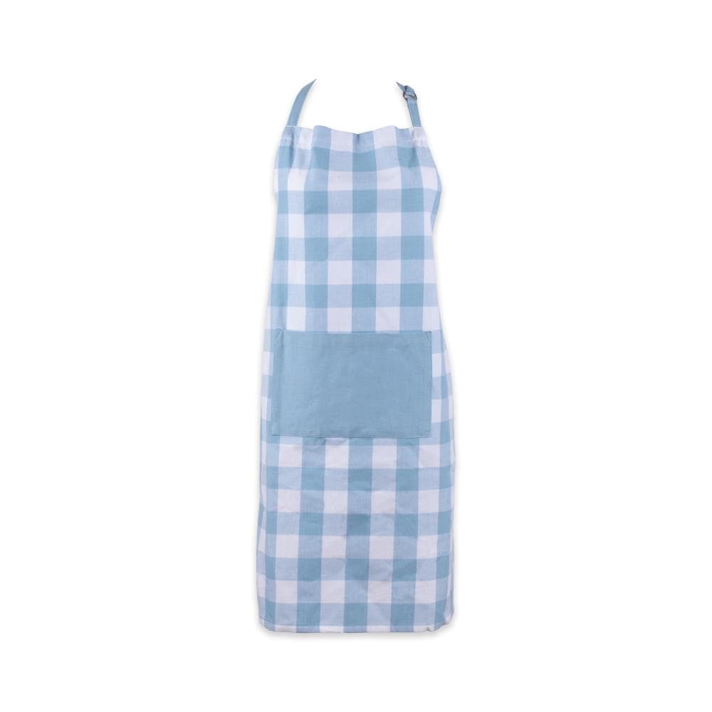 DII CAMZ11572 White and light blue Full apron
