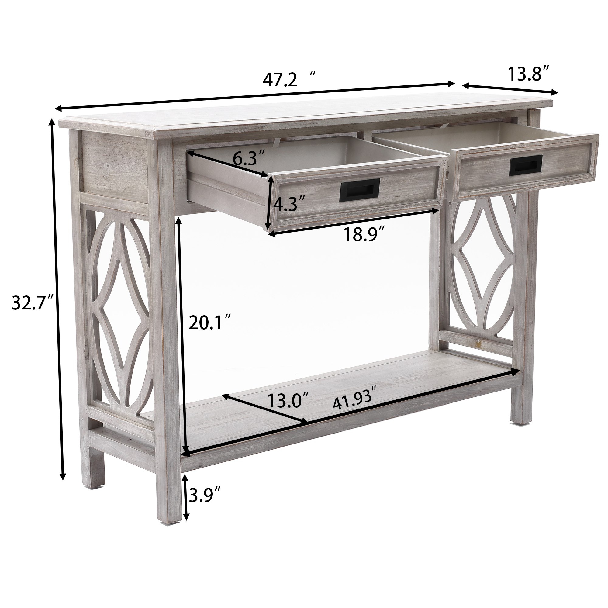 LuxenHome WHIF1684 Console-Sofa-Tables - View #2