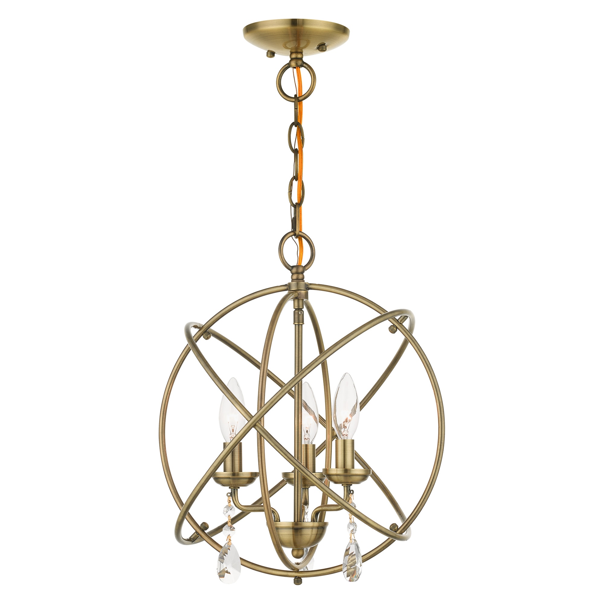Livex Lighting 40904-01 Aria 3 -Light Antique Brass Transitional For Use in Bathrooms, Bedrooms, Dining Rooms, Foyers, Kitchens, Living Rooms Chandelier