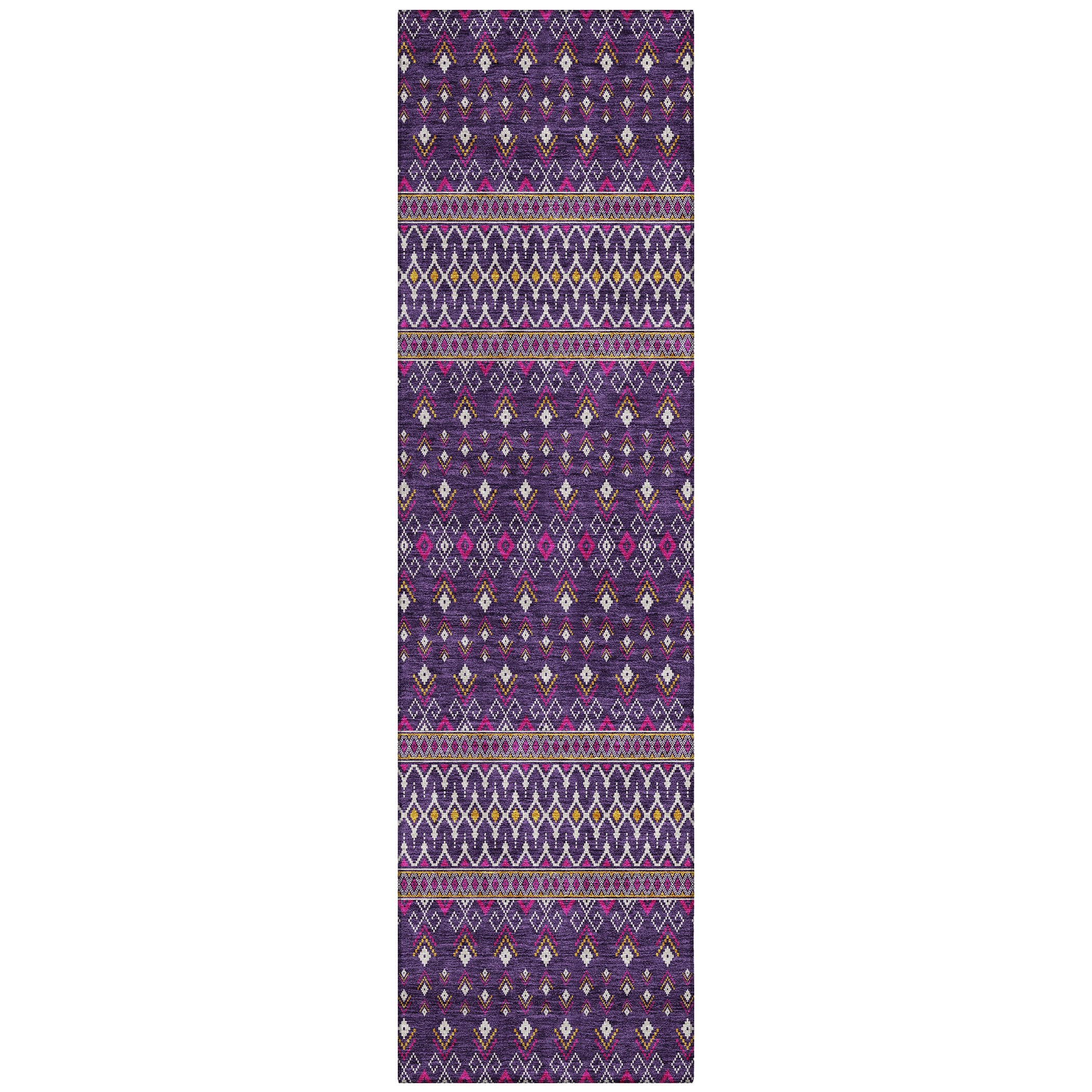 Addison Rugs ACN708PP2X8 Chantille ACN708PP 2 x 7 (ft) Polyester Purple Rectangular Indoor/Outdoor Geometric Machine washable Area rug
