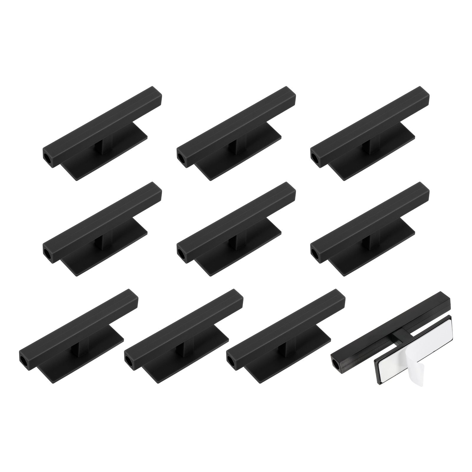 Unique Bargains - 10 Packs Self-Stick Push Pull Helper 4-Inch Plastic Adhesive Cabinet Handles Re...