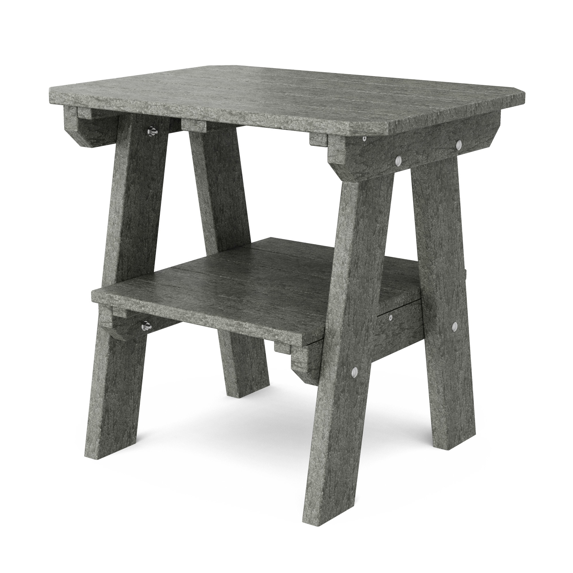 Wildridge LCC-120-DG Heritage Two Tier Rectangle Outdoor End Table 17.5-in W x 23.5-in L