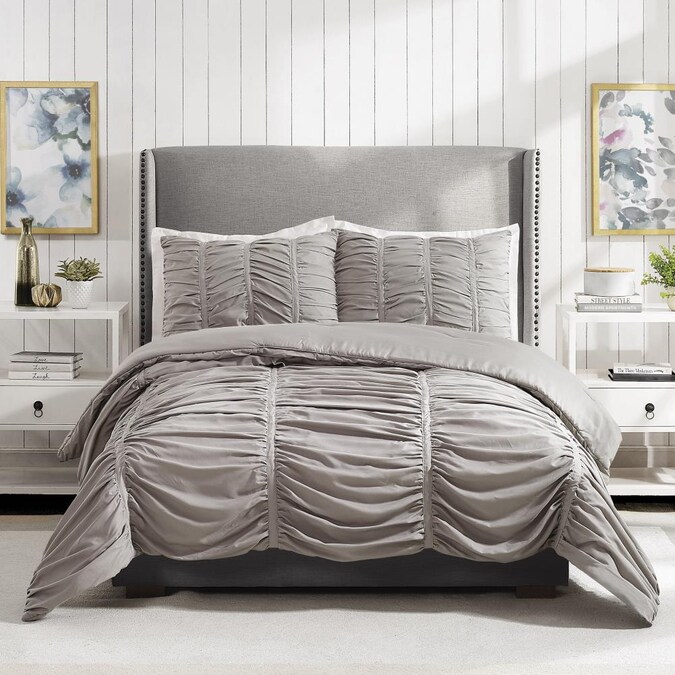2 Piece Gray Twin Xl Comforter Set, Twin Xl Bedding Sets