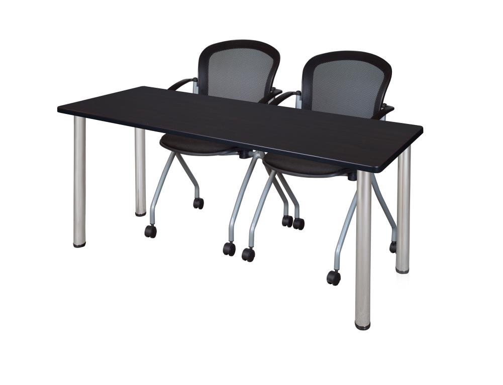 Regency MT6024MWBPCM23BK Training Brown 4-Person Training Table (60-in W x 29-in H)