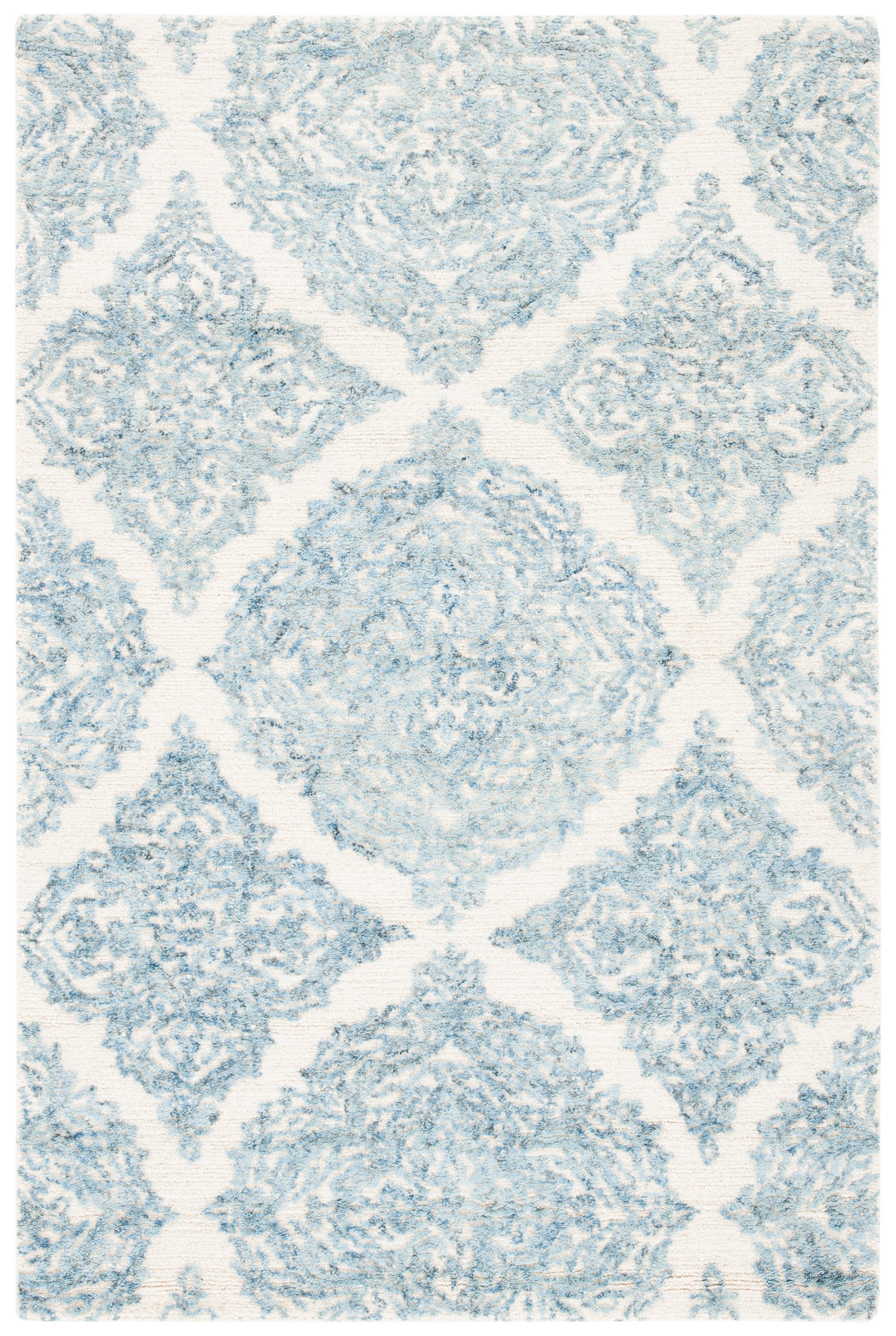 Ivory Abstract Hand-Tufted Wool Rectangular Rug 24" x 36"