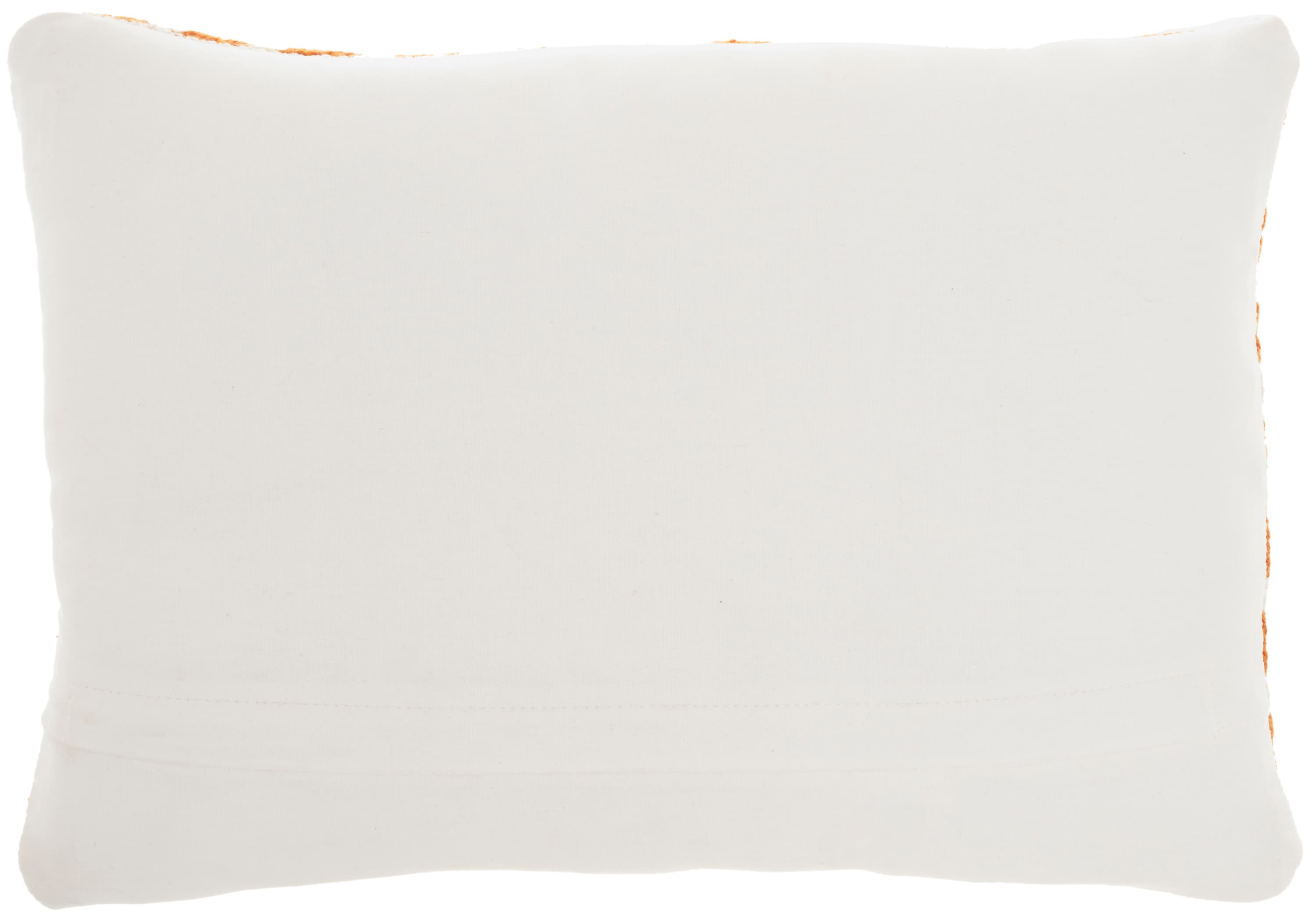 Orange and White Braided Rectangular Outdoor Throw Pillow