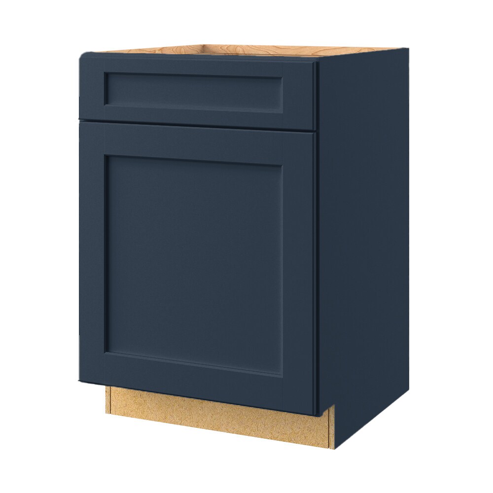 allen + roth 20240NV Port 24-in W x 34.5-in H x 24-in D Navy Base Fully assembled Cabinet (Flat Panel Shaker)
