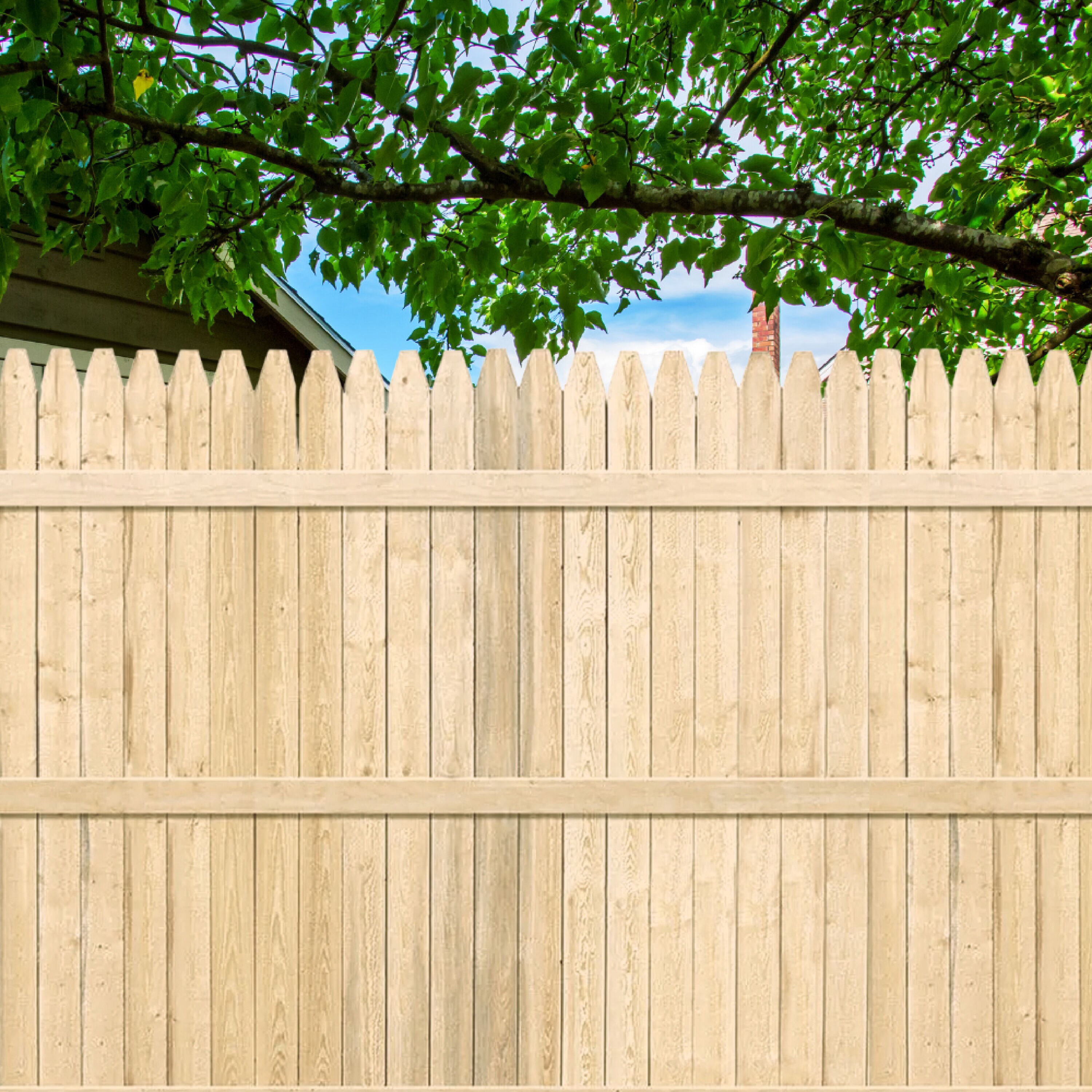 Severe Weather 6 Ft X 8 Ft Pine Stockade Fence Panel In The Wood Fence Panels Department At