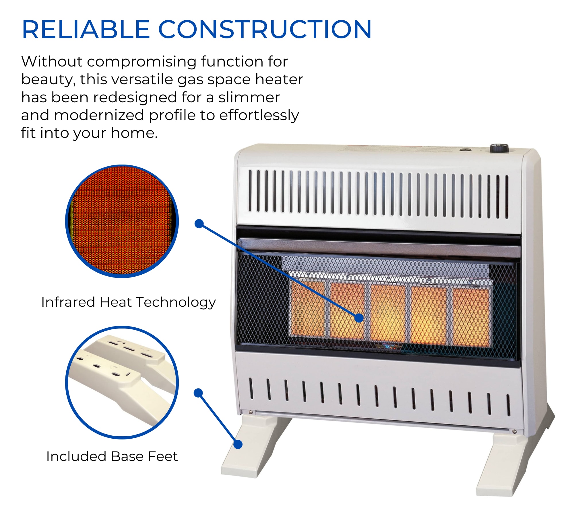 ProCom 30000-BTU Wall or Floor-Mount Indoor Natural Gas Vent-Free Infrared Heater MN300TPA-B Sansujyuku sansujyuku.com