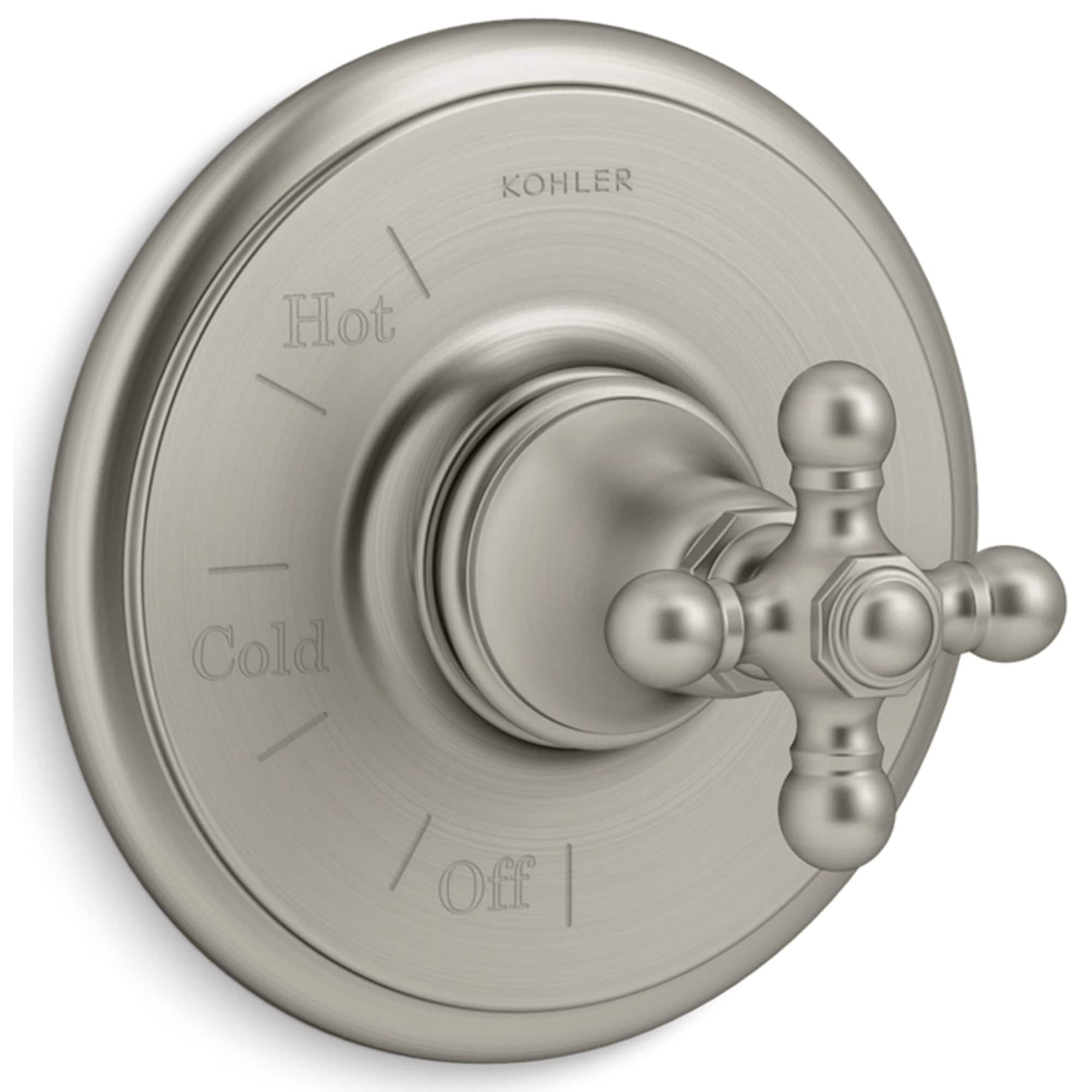 KOHLER TS72767-3-BN Vibrant Brushed Nickel Cross Shower Faucet Handle