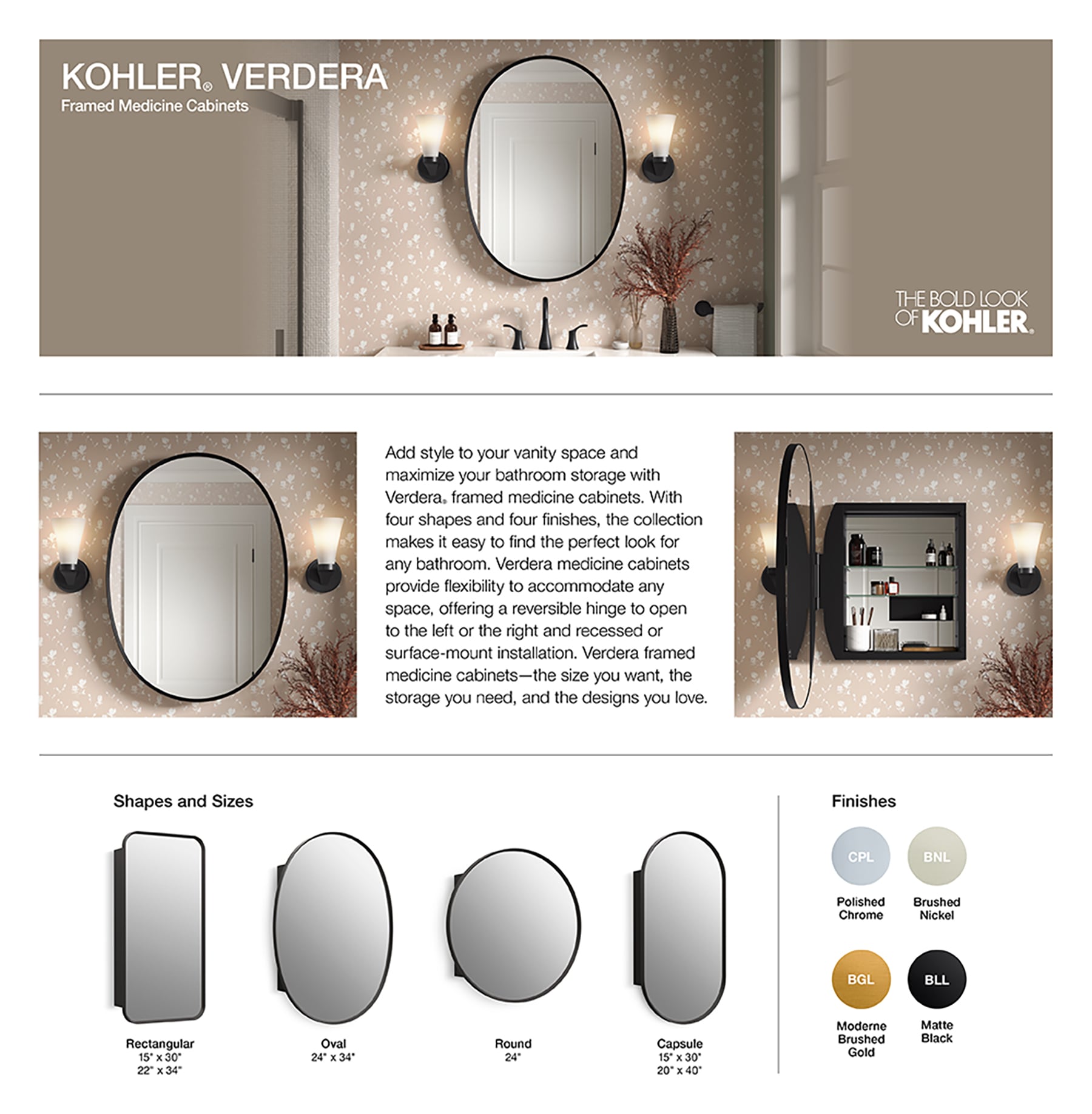 KOHLER Verdera 23.63-in x 23.63-in Surface/Recessed Mount Polished ...