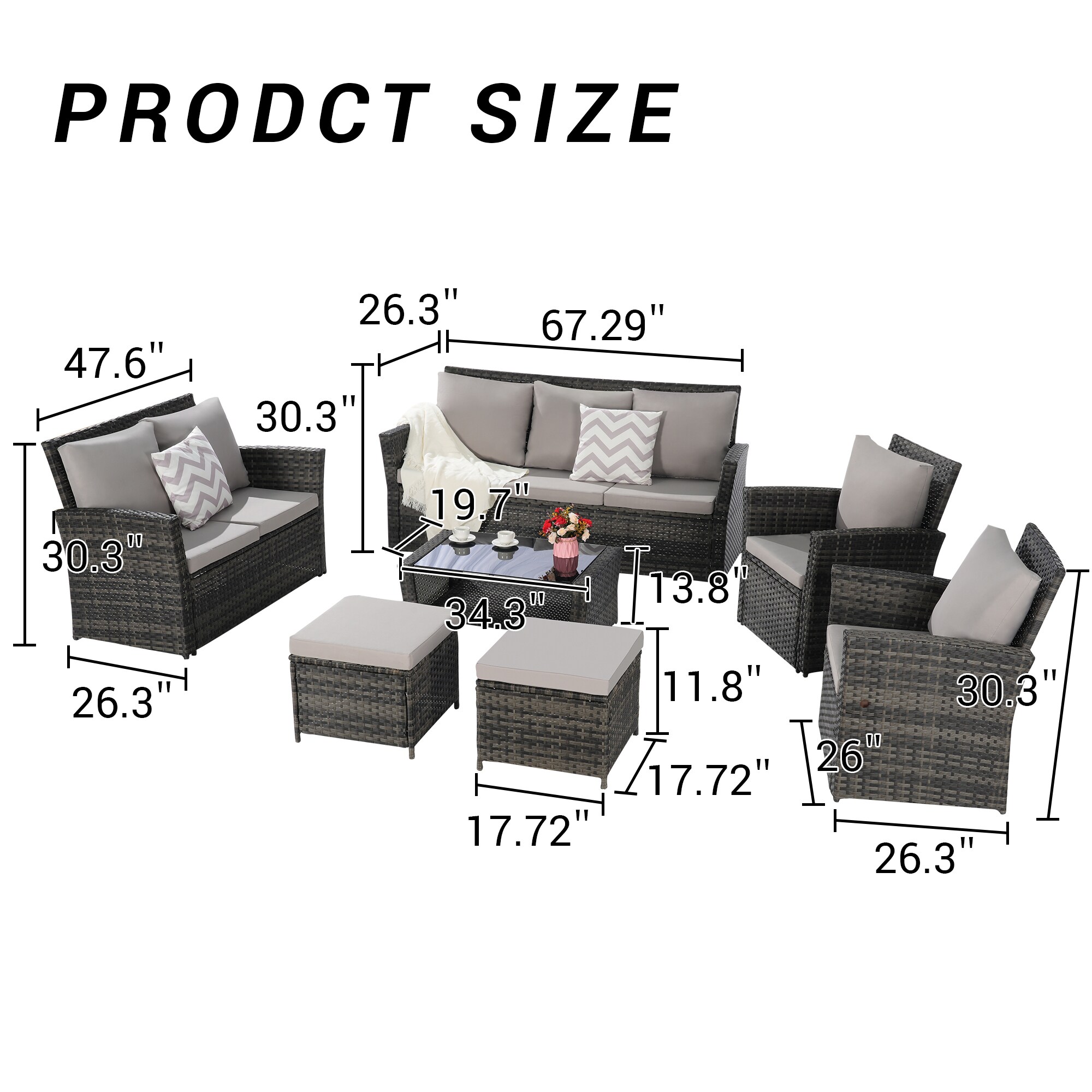 SINOFURN SYB830001BK Patio-Conversation-Sets - View #3