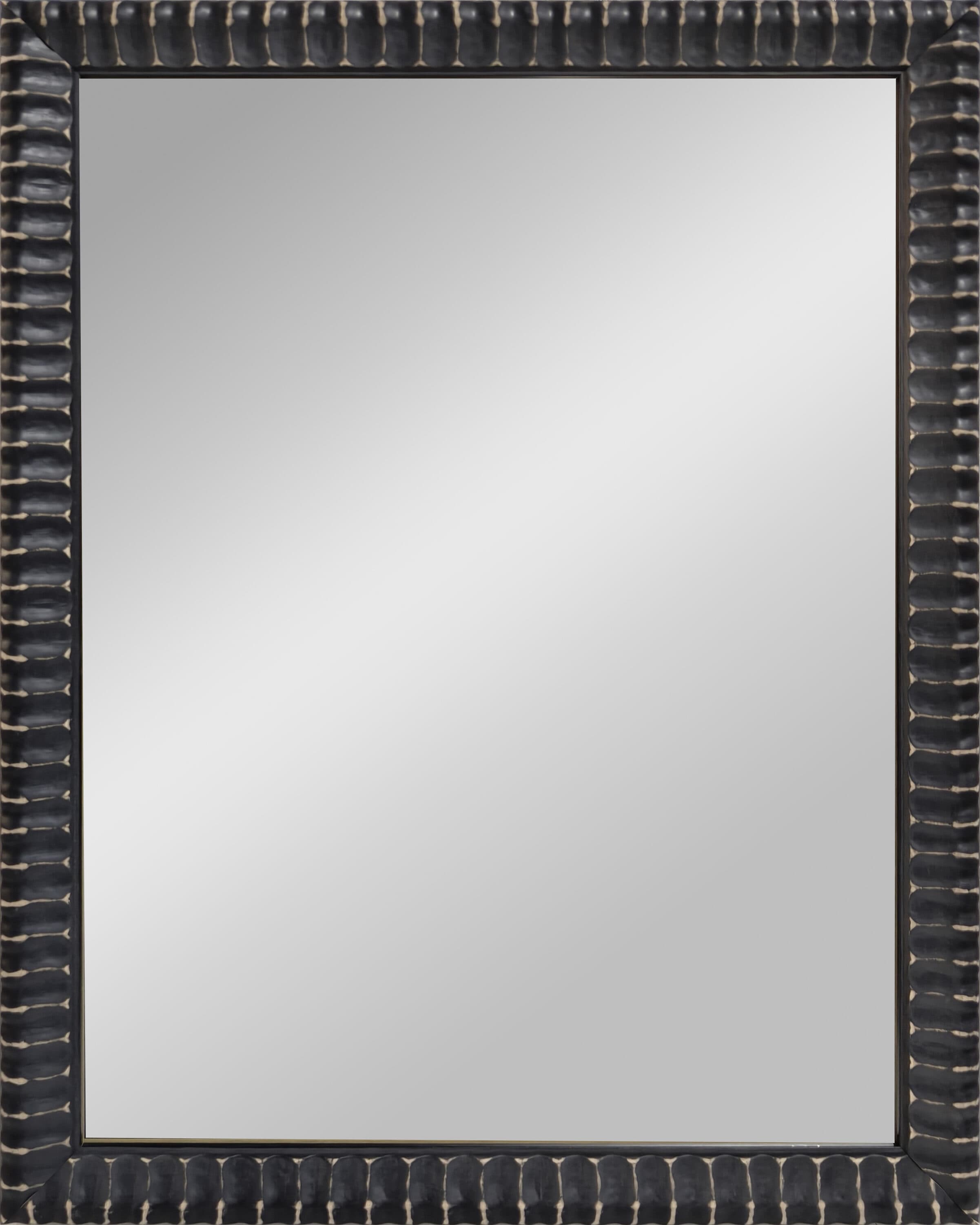 Style Selections 22-in W x 28-in H Rectangle Black Framed Wall Mirror