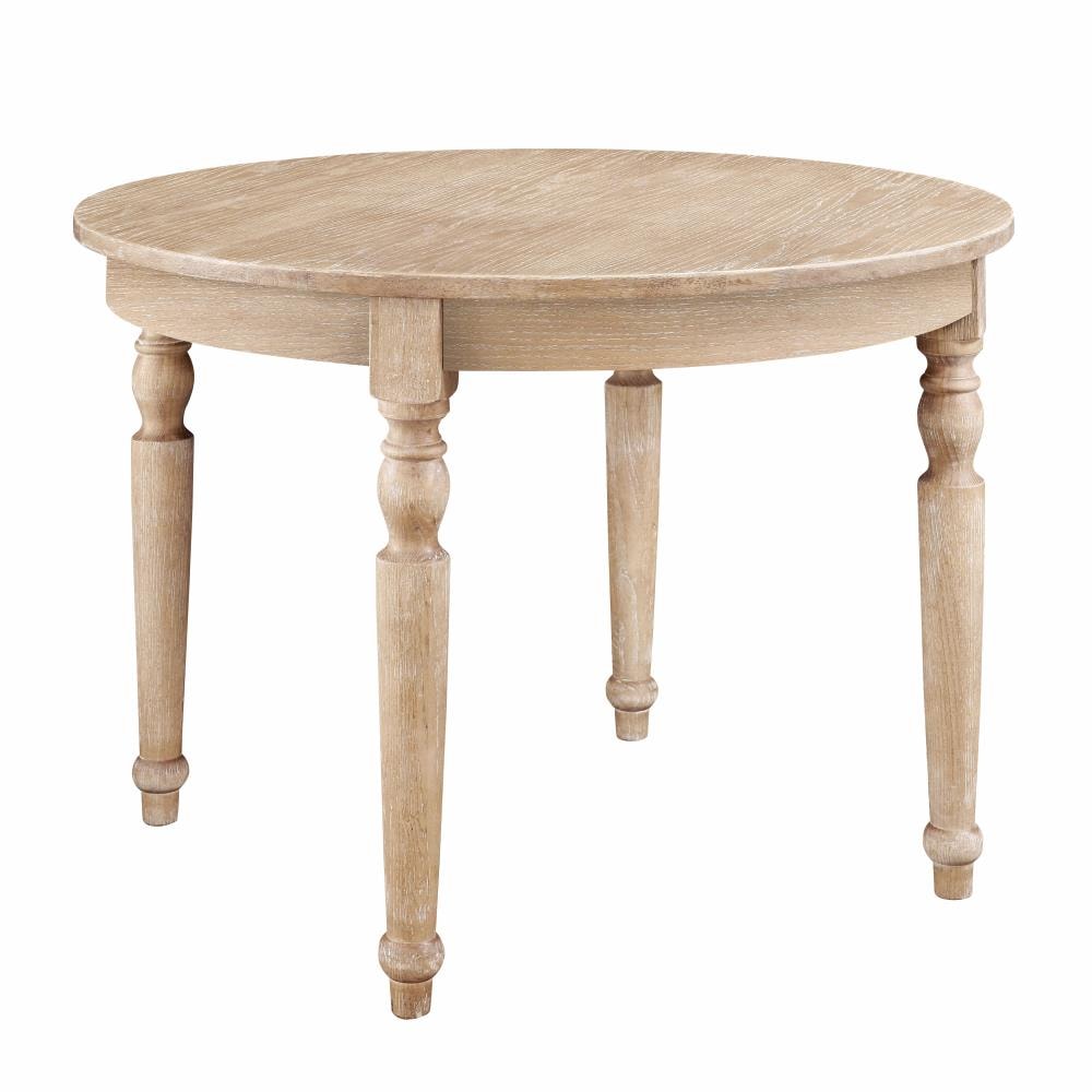Linon W03487L Avalon Light Natural Brown Round Transitional Dining Table, Wood with Light Natural Brown Wood 42-Inches L x 30-Inches H