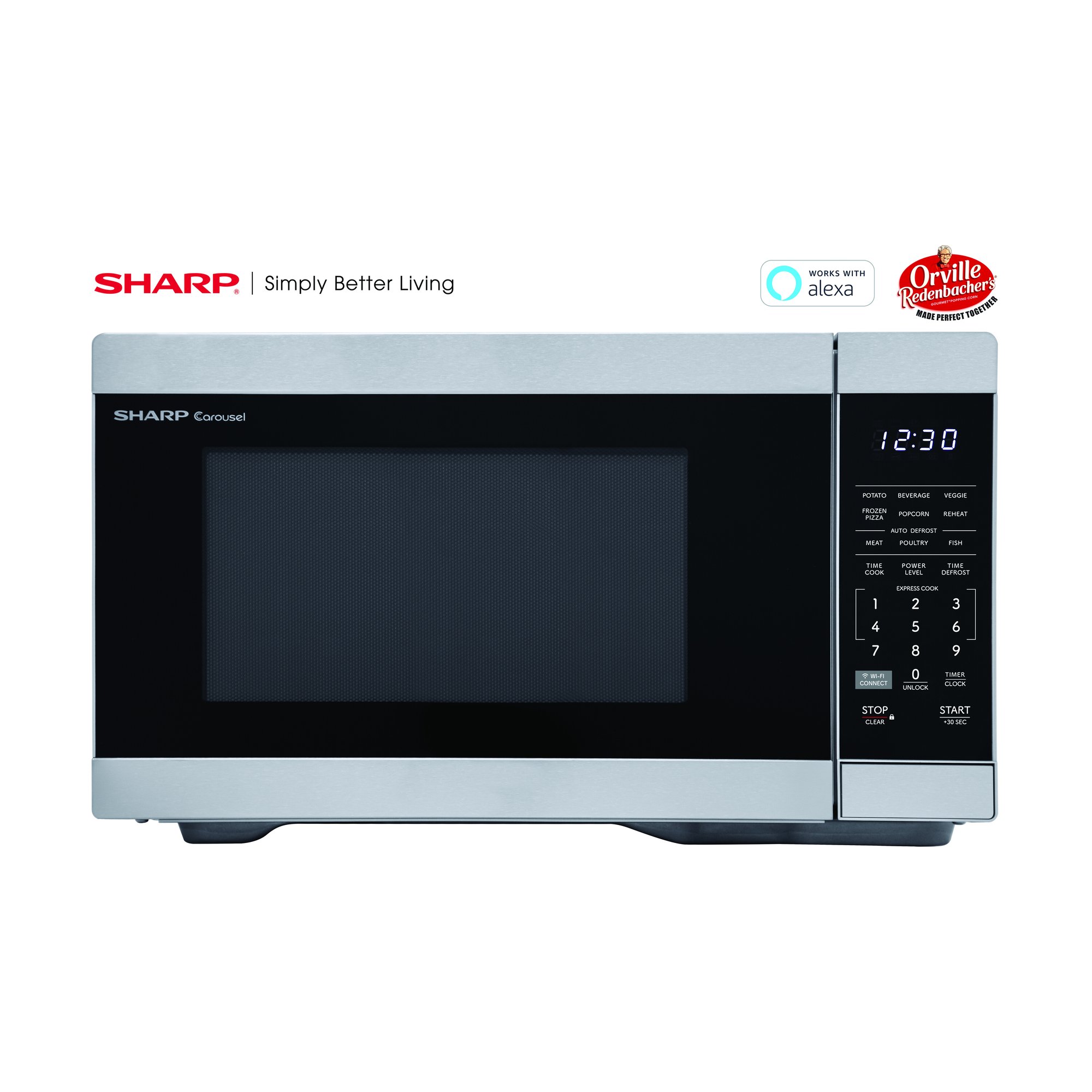 Sharp 1.1 CF Smart Countertop Microwave Oven Orville Redenbacher's
