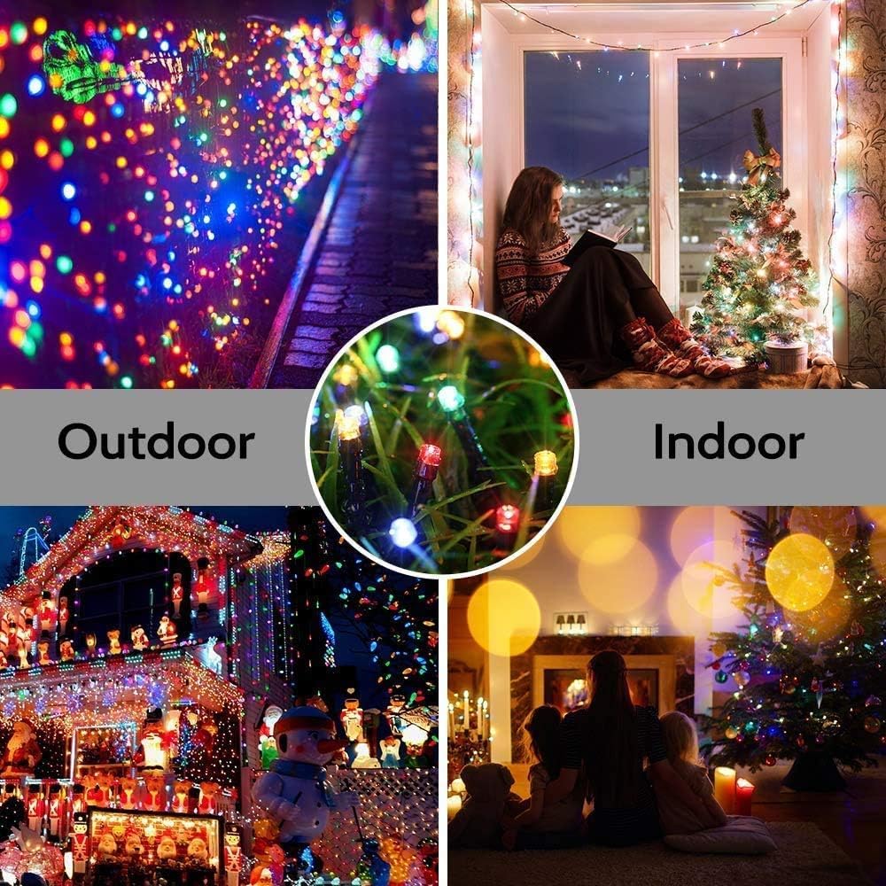 IUEST Solar String Lights 200 LED 66FT 8 Modes Waterproof Outdoor Fairy ...