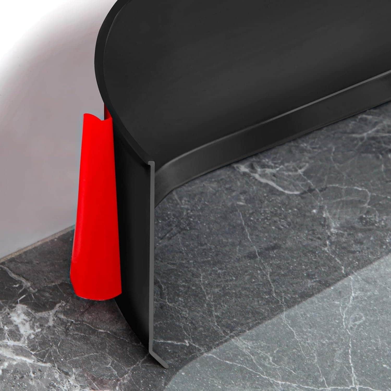OGETFUUR 4in W 20ft L Self-Adhesive Vinyl Black Baseboard Molding Trim