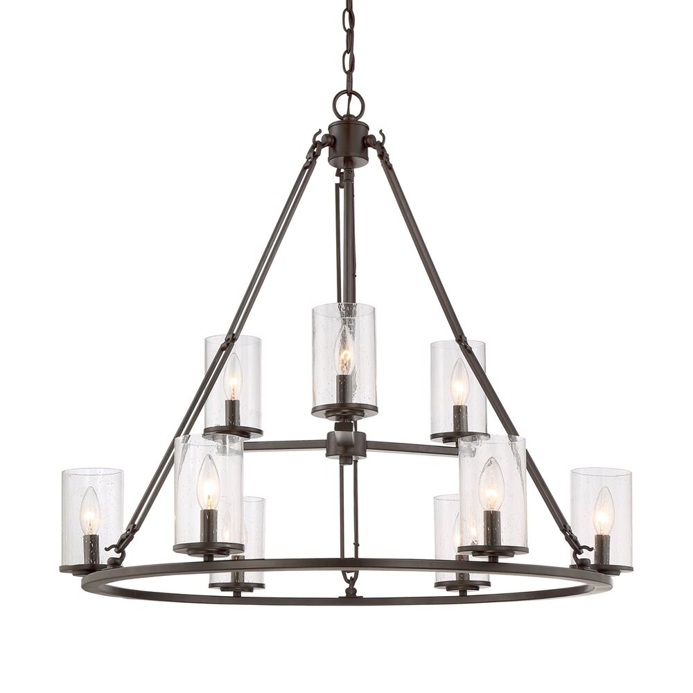 Quoizel BCN5009WT Buchanan 9-Light Tuscan Brown Transitional Damp Rated Chandelier