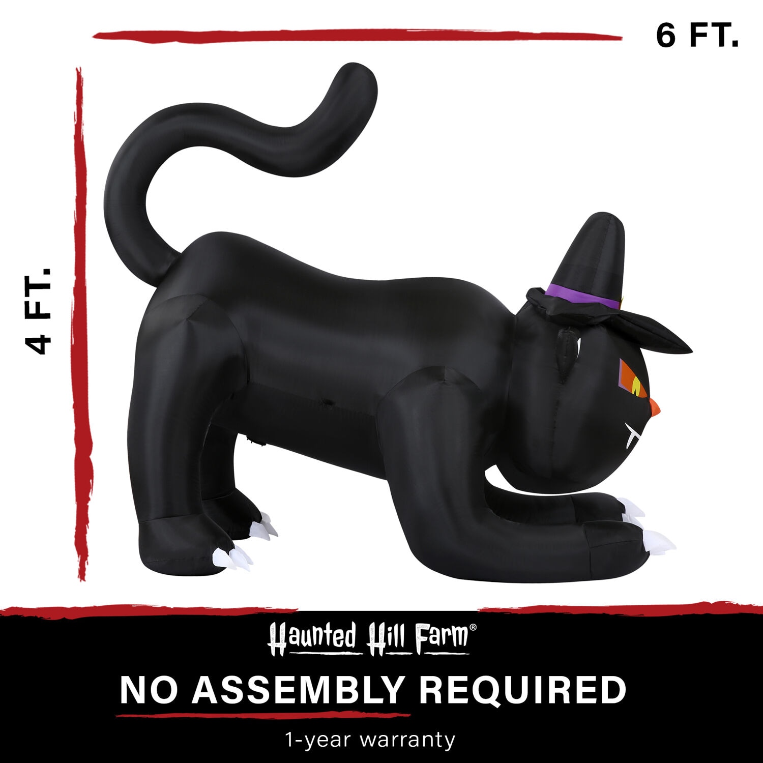 Haunted Hill Farm HIBCAT061-L Outdoor-Halloween-Decor - View #3