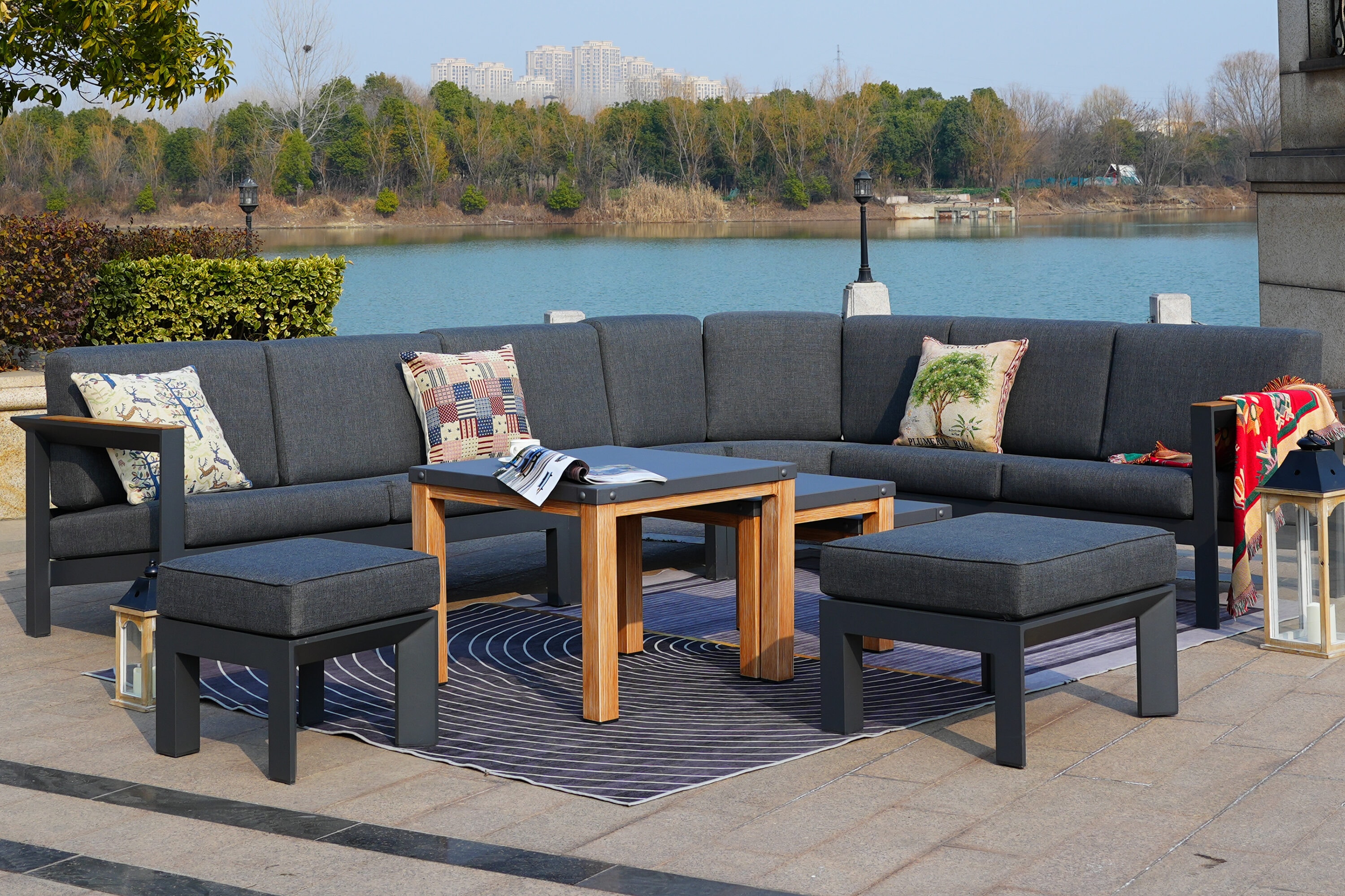 Moda Furnishings MOS-2327-41T-GR Patio-Conversation-Sets - View #3