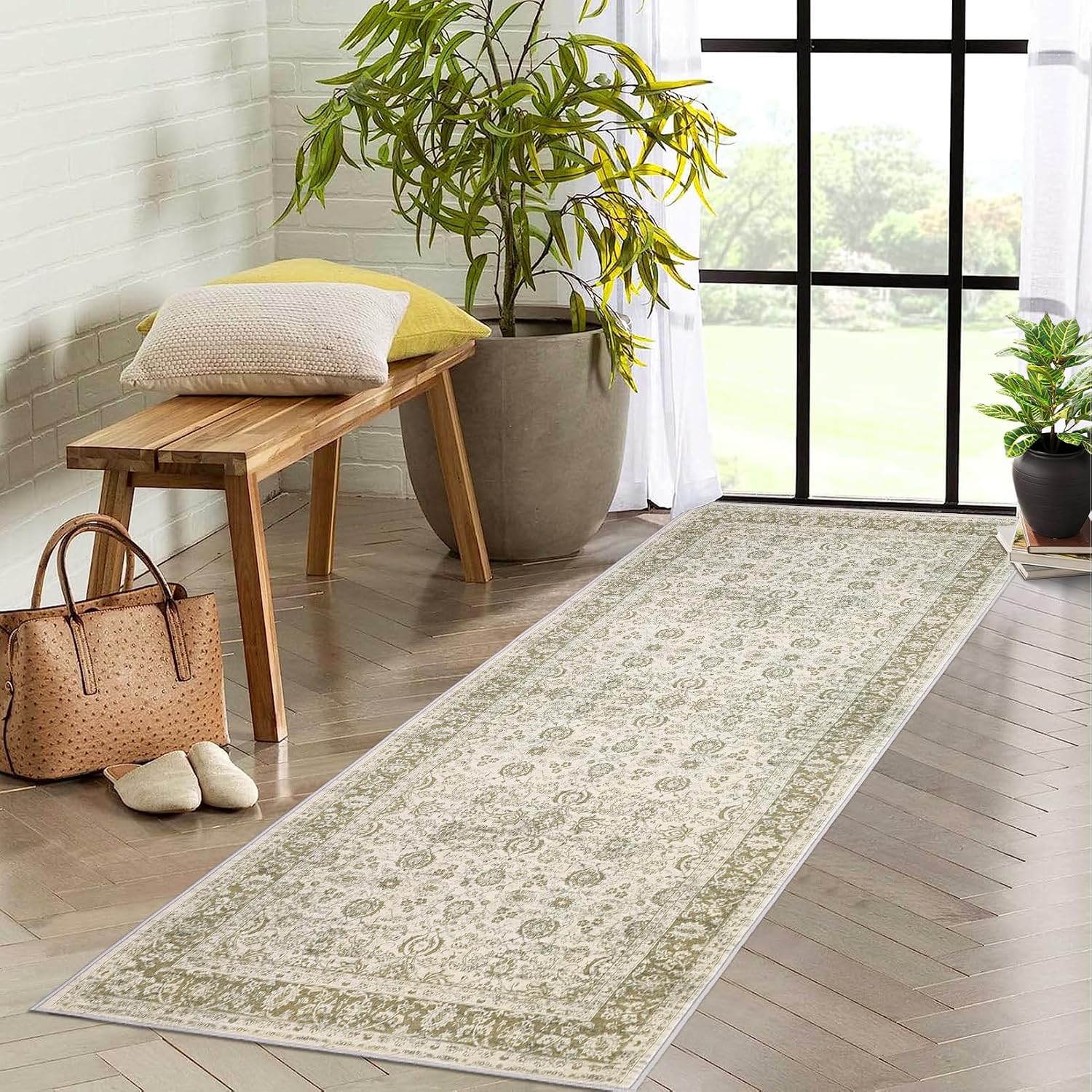 Garvee Runner Rug for Kitchen Rug Non Slip Beige 2x6 ft Washable Rugs ...