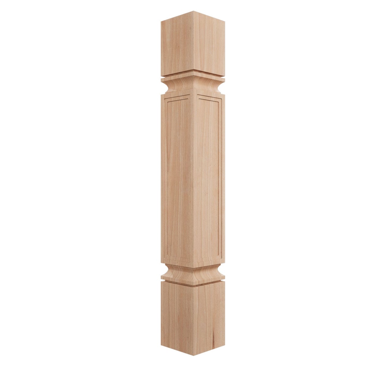 Ekena Millwork COL05X05X35KECH Kent Raised Panel Cabinet Column 3-ft x 5-in Unfinished Cherry Wood Square Column
