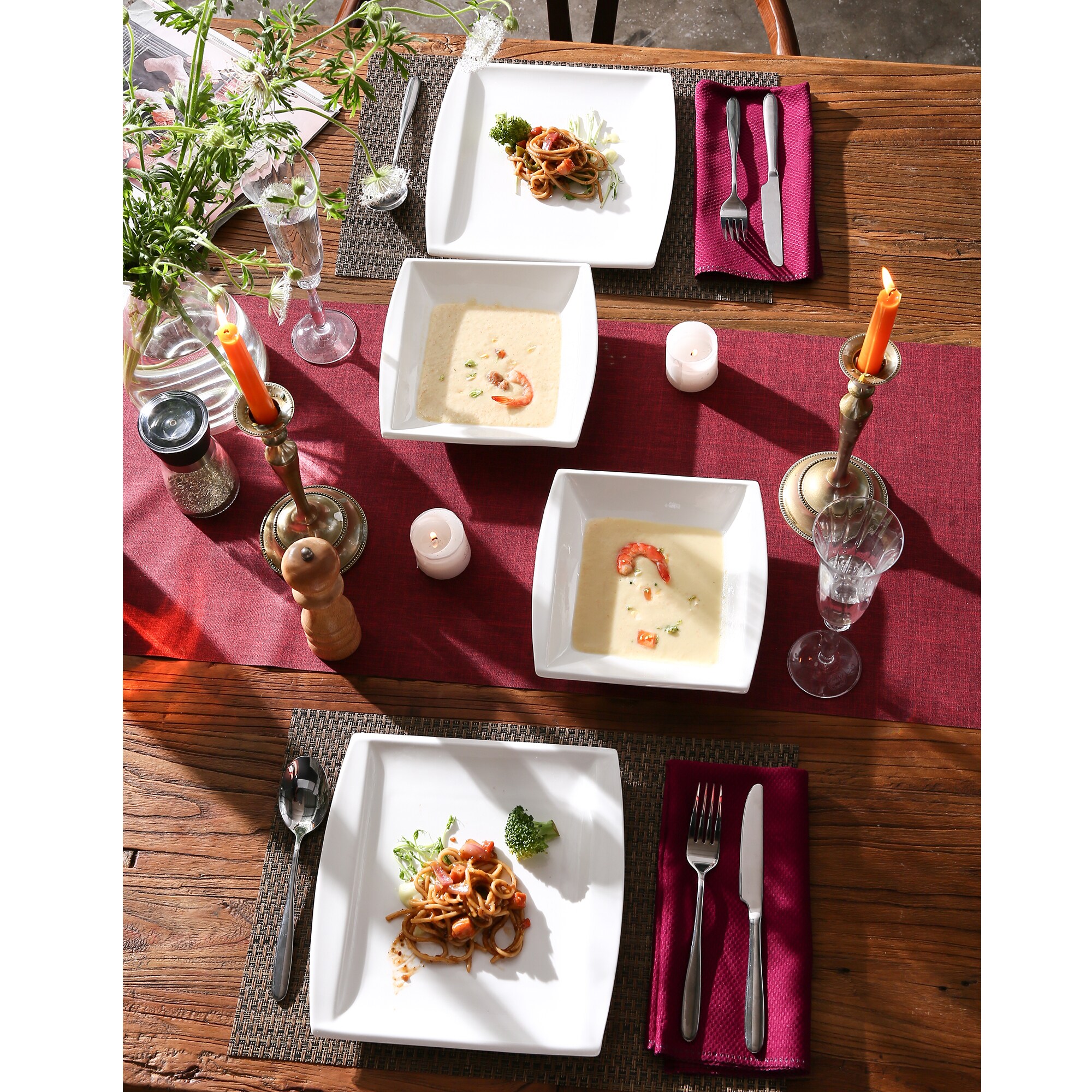 MALACASA Blance 12 Piece Dinnerware Set