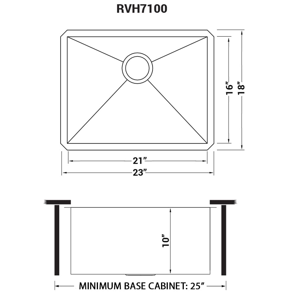 Ruvati Nesta Undermount 23-in x 18-in Stainless Steel Single Bowl ...