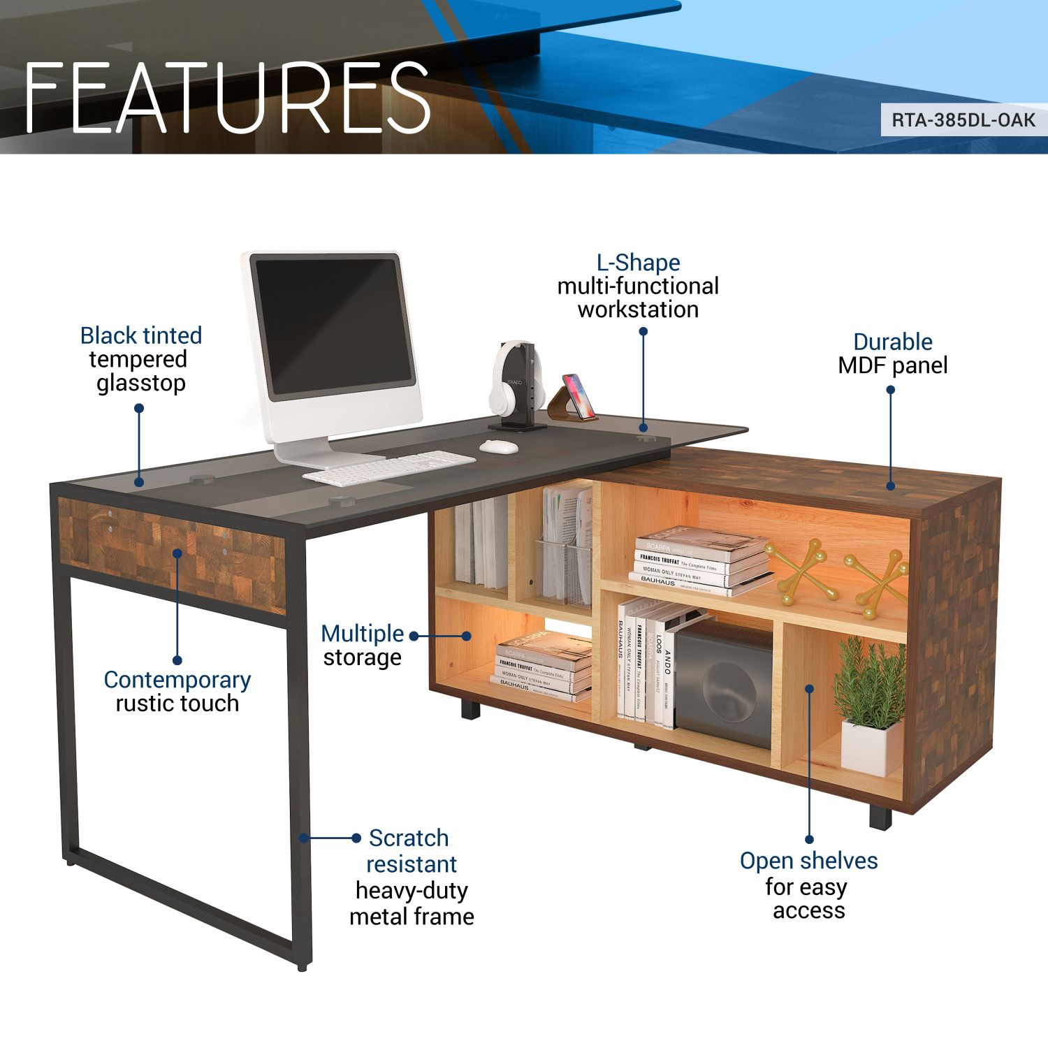 JASMODER RTA-385DL-OAK desks - View #5