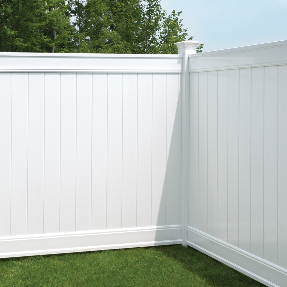 Freedom Emblem 9-ft H x 5-in W White Vinyl Corner Fence Post ...