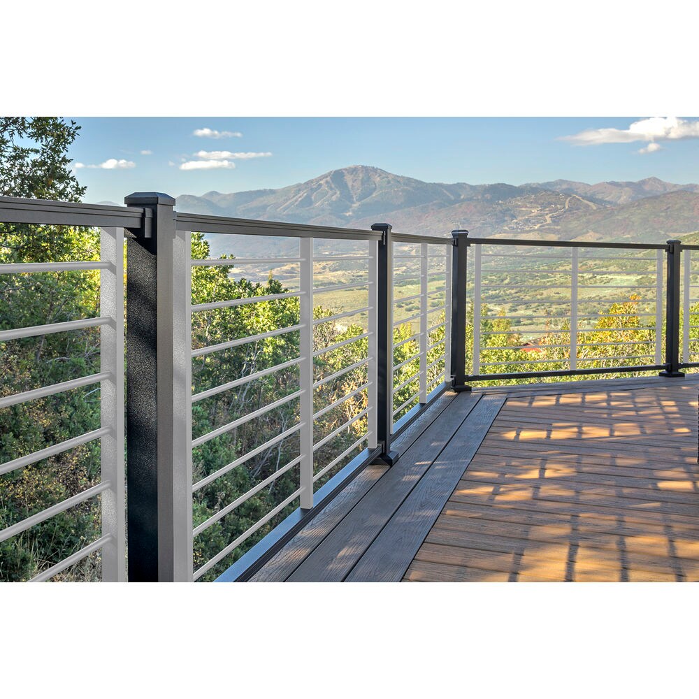 Trex Signature Railing 8-ft x 1.75-in x 42-in Charcoal Black Aluminum ...